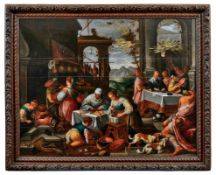 Gleichnis vom reichen Mann und vom armen Lazarus, Flämischer Maler des 17. Jh., nach Leandro Bassano