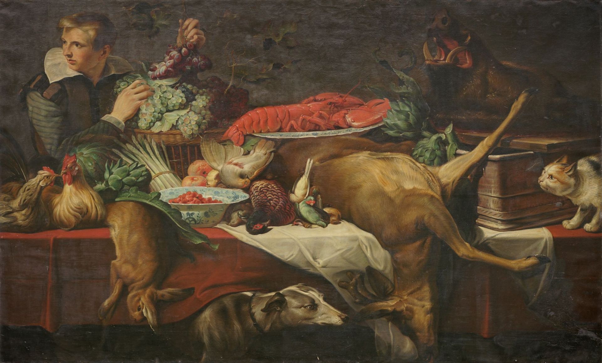 Frans Snyders (Kopie nach) "Vorratskammer mit Diener". Um 1900.