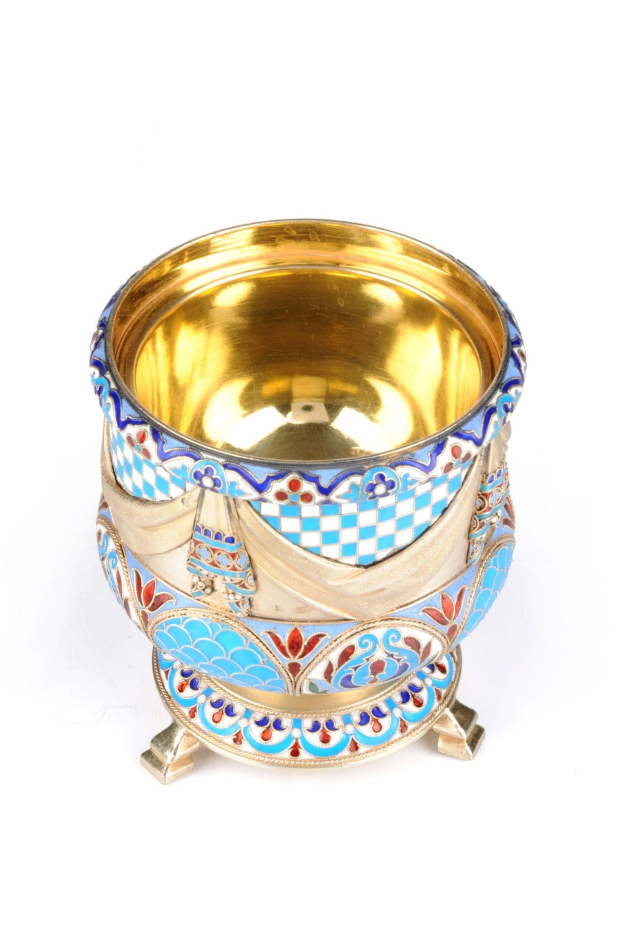 Pokalbecher mit Cloisonné-Dekor. Russland. Um 1900. - Bild 2 aus 5