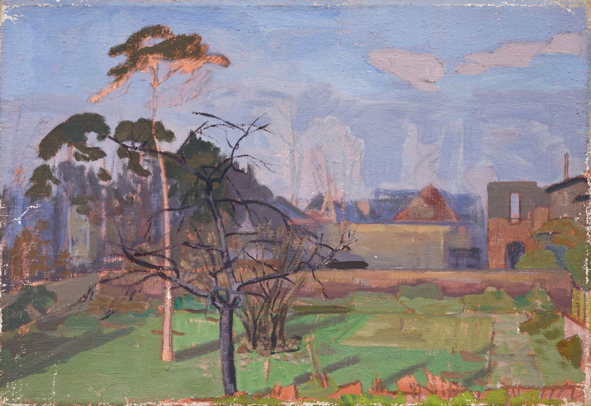 Siegfried Donndorf (zugeschr.), Komposition Landschaft (Radebeul ?). Wohl um 1930.