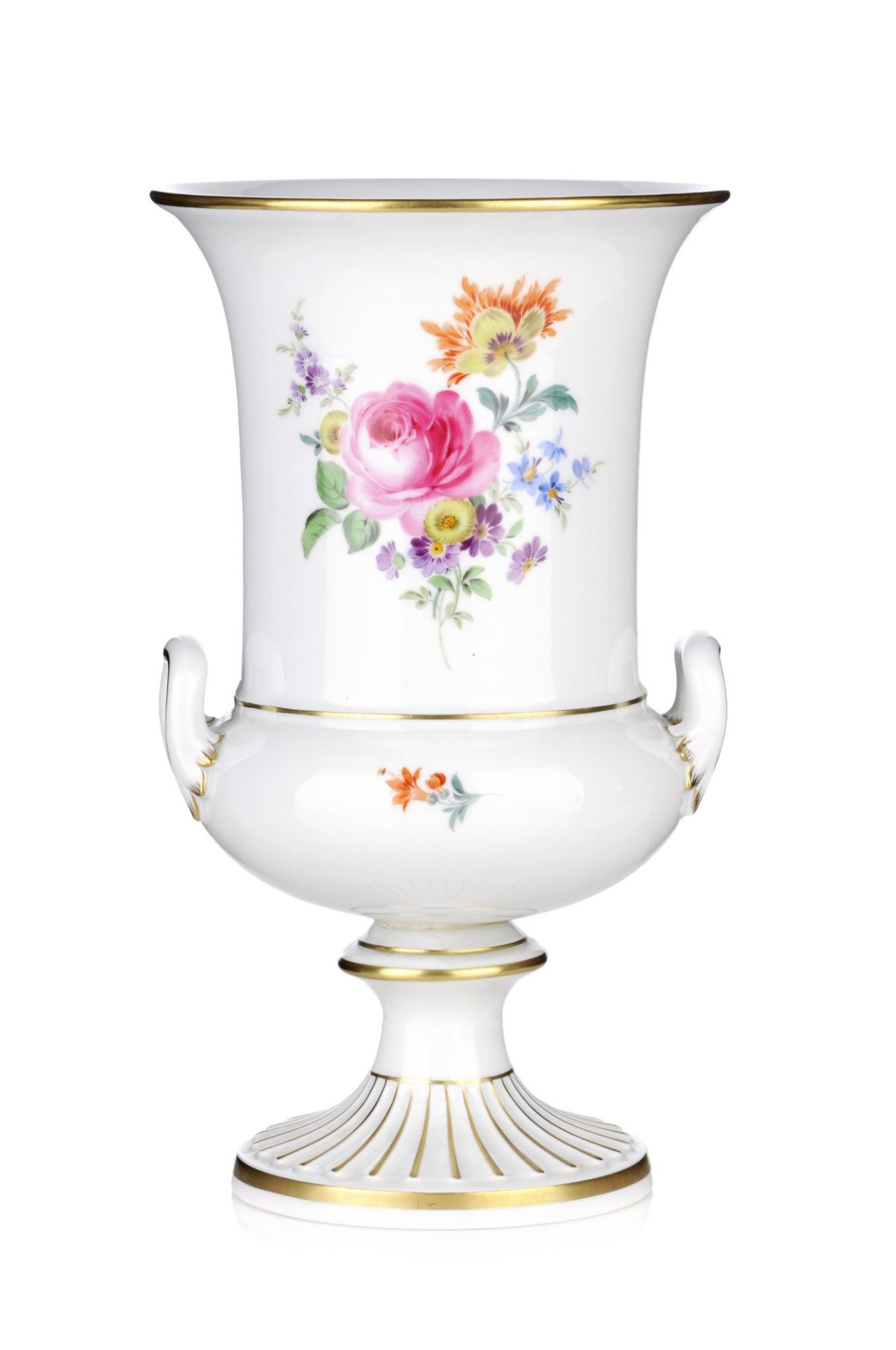 (ZURÜCKGEZOGEN) Balustervase mit Blumendekor. Johann Daniel Friedrich Schöne für Meissen. 1966.