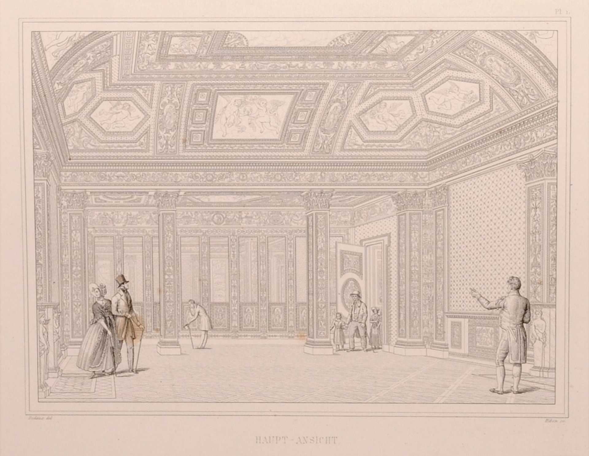 Ferdinand Luthmer  / Dedaux "Zimmer der Maria von Medici im Palast Luxemburg in Paris". 1877. - Bild 3 aus 12