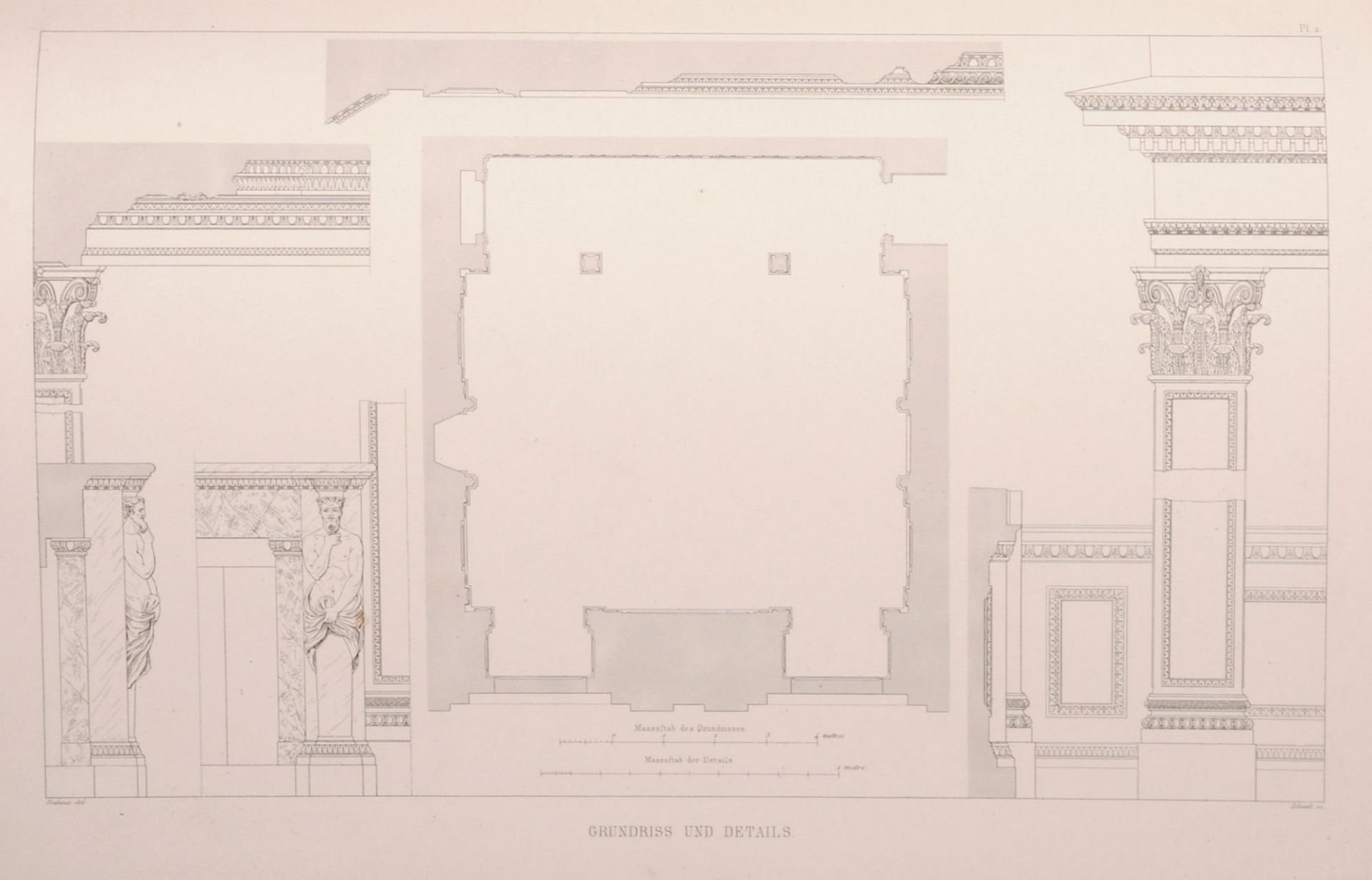 Ferdinand Luthmer  / Dedaux "Zimmer der Maria von Medici im Palast Luxemburg in Paris". 1877. - Bild 4 aus 12