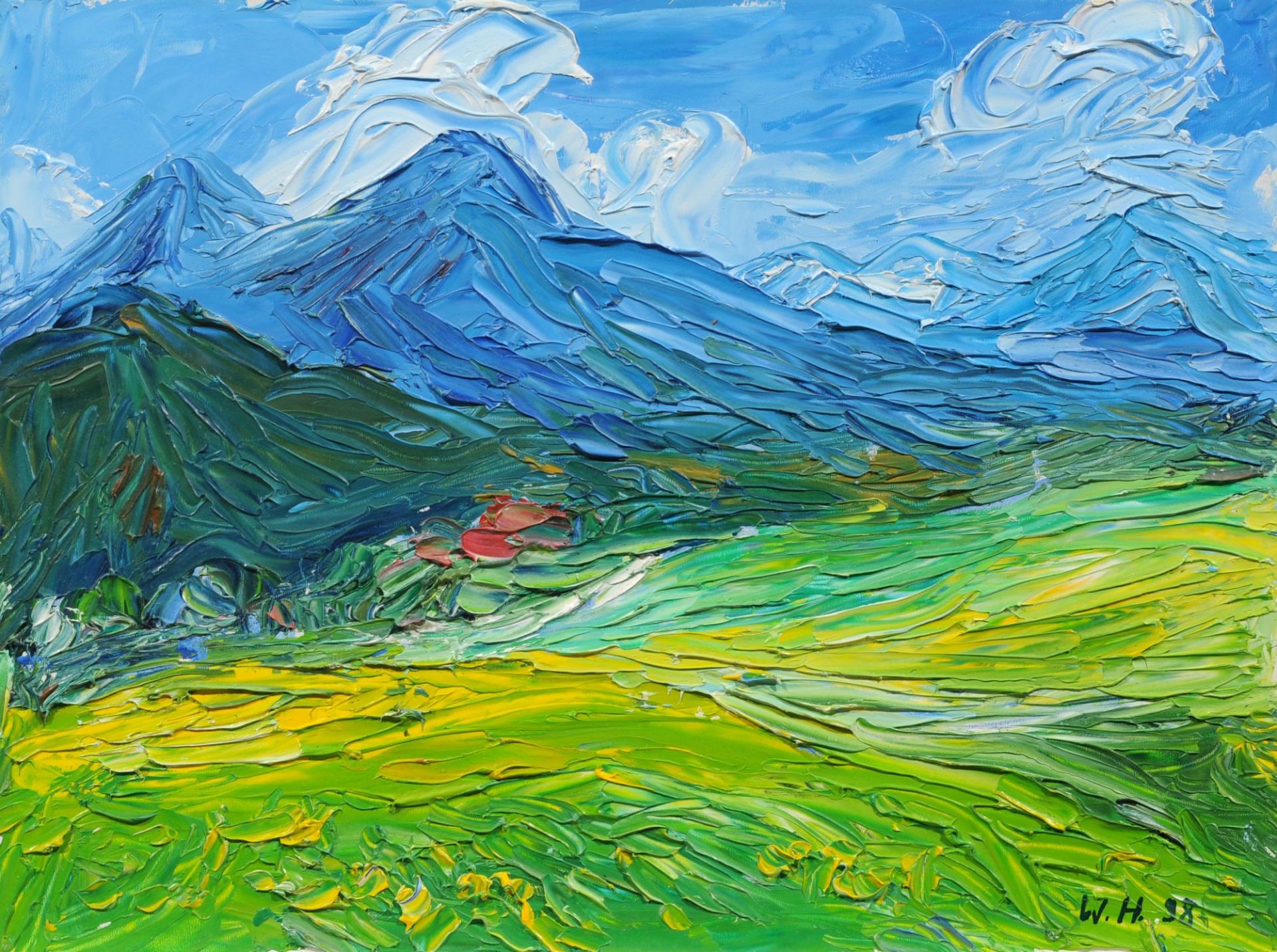 Werner Haselhuhn "Alpenlandschaft". 1998.