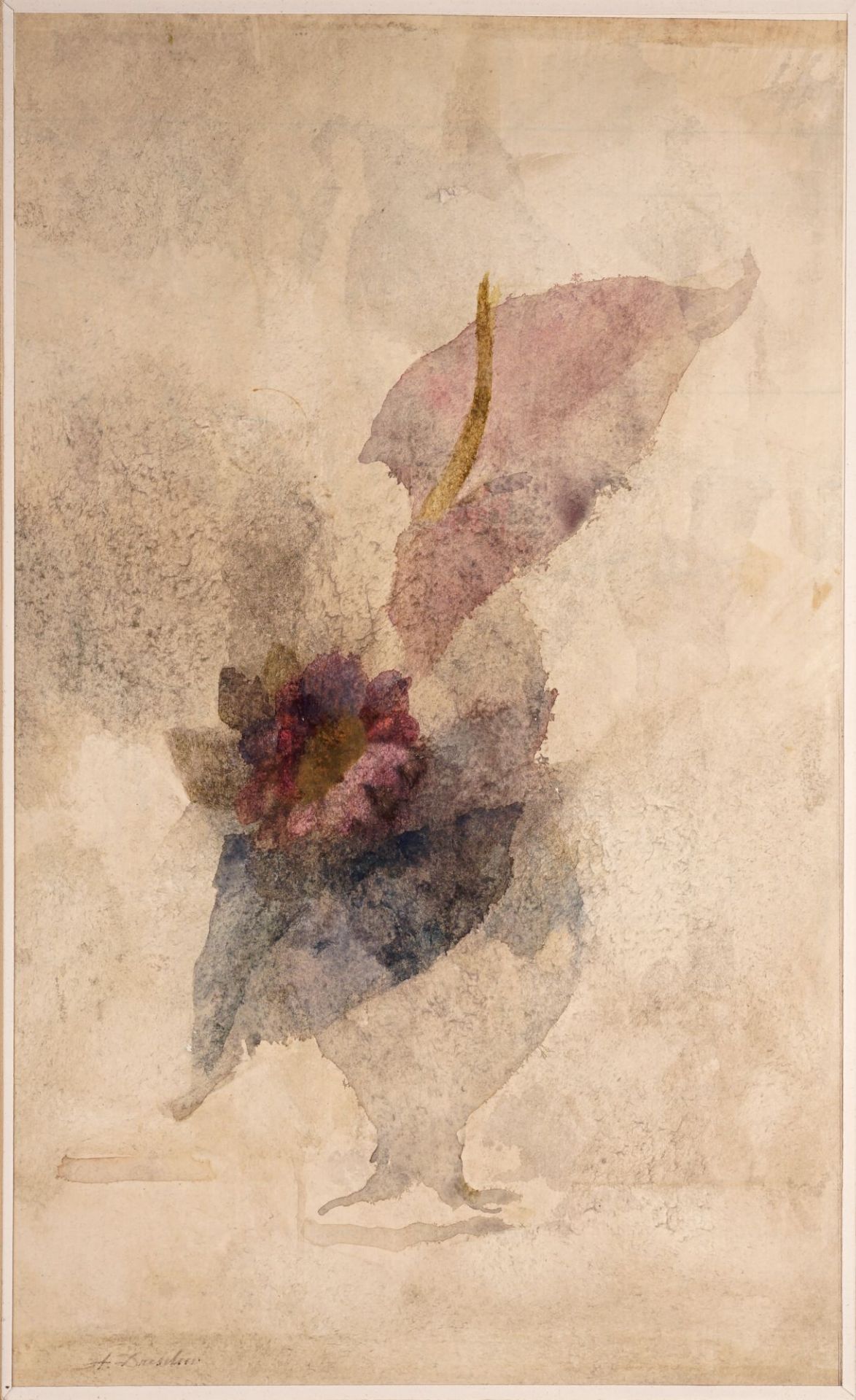 Arno Drescher, Schwertlilie / "Vase mit exotischen Blüten" / "Studie Sonnenblume". Wohl 1910er ... - Image 2 of 3