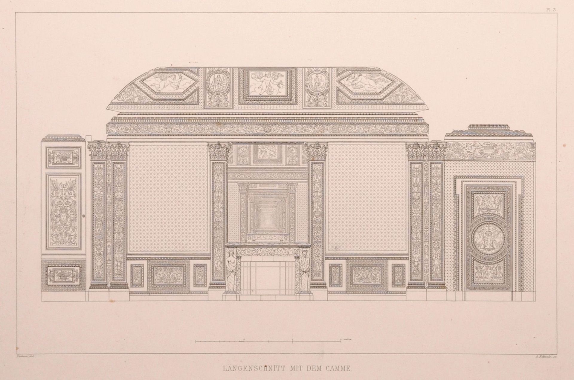 Ferdinand Luthmer  / Dedaux "Zimmer der Maria von Medici im Palast Luxemburg in Paris". 1877. - Bild 5 aus 12