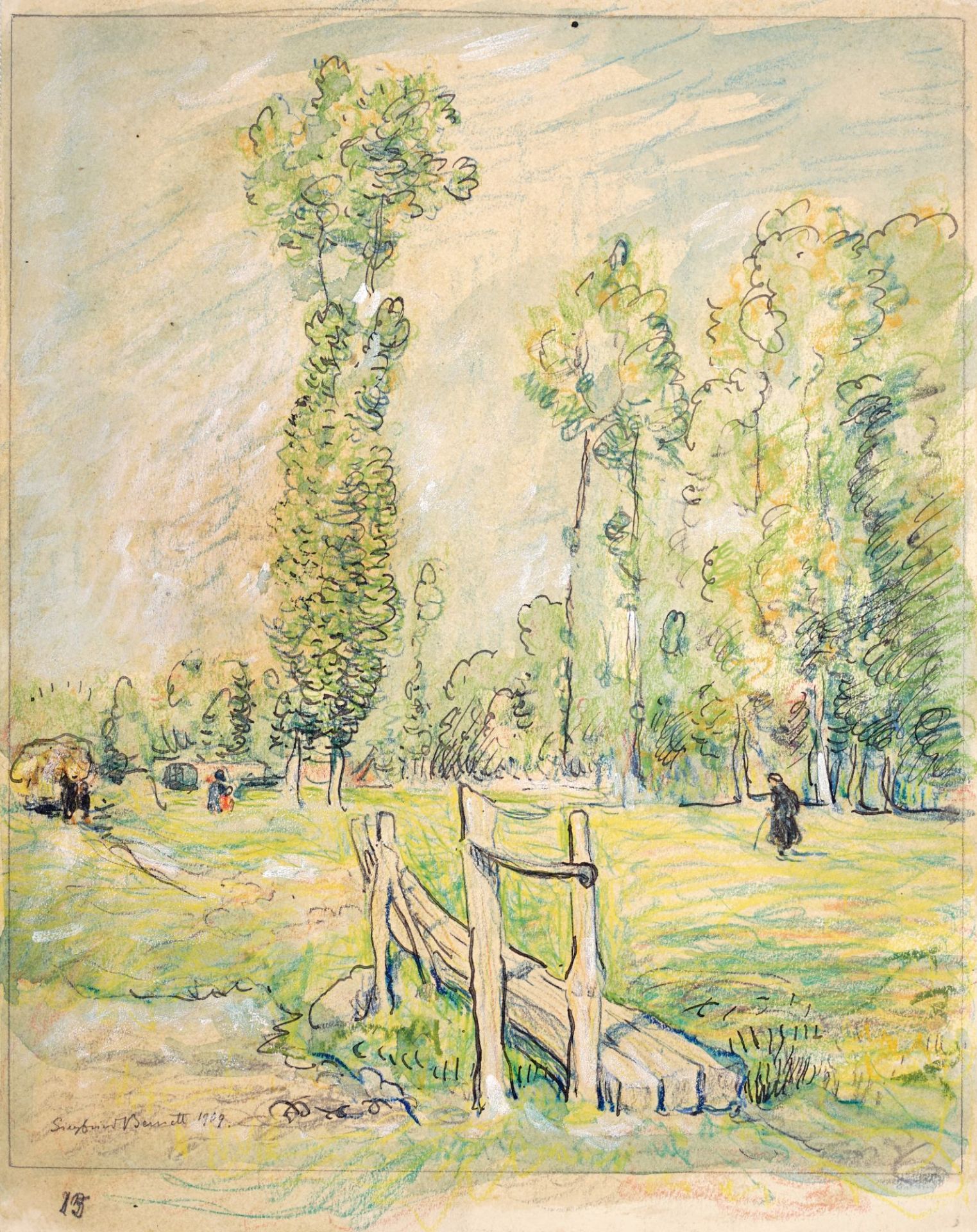 Siegfried Berndt, Wiesenlandschaft / Landschaft in Kärnten. 1909/1930.