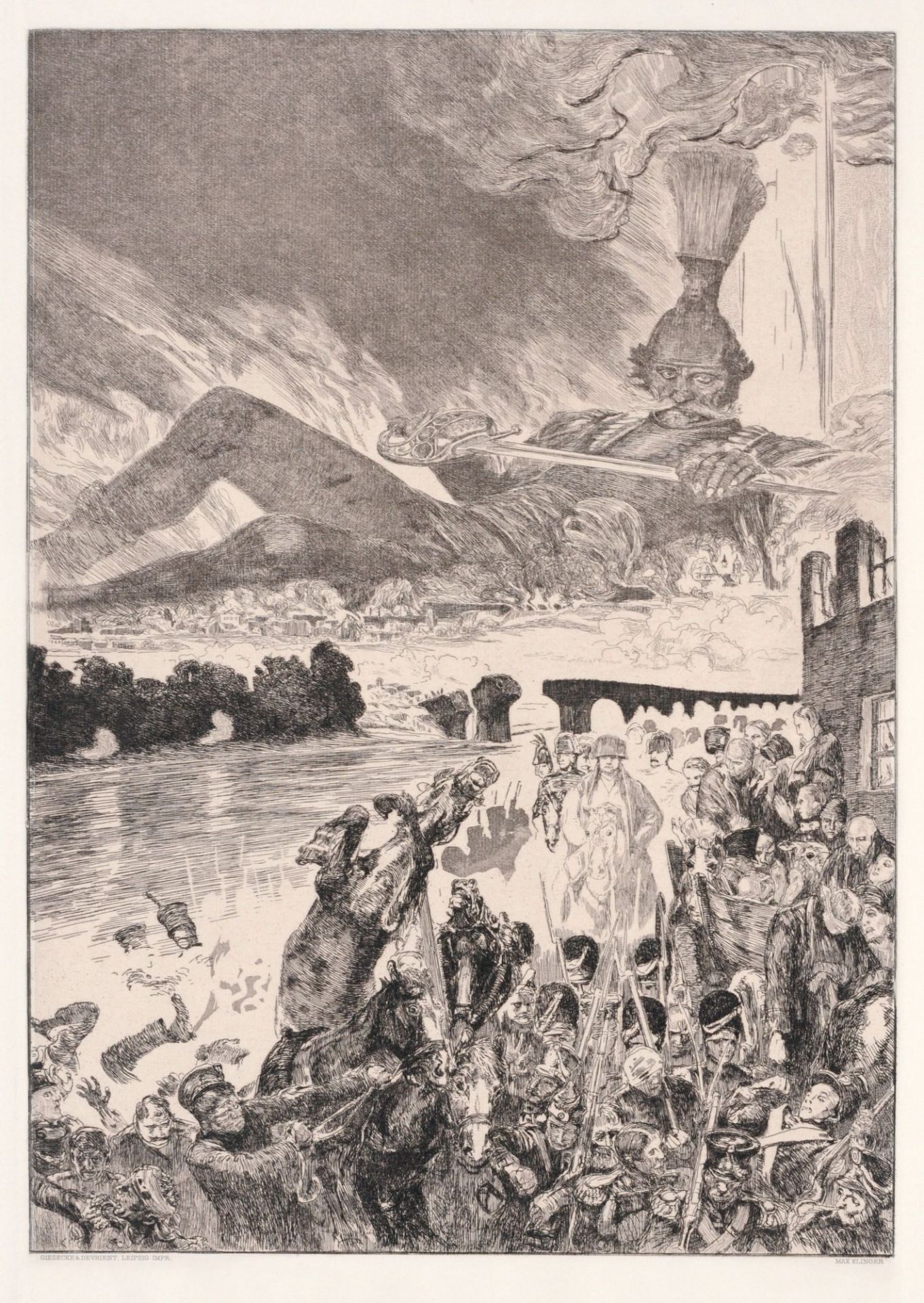 Max Klinger "Krieg" / Ausstellungsplakat Museum der bildenden Künste Leipzig. 1898.