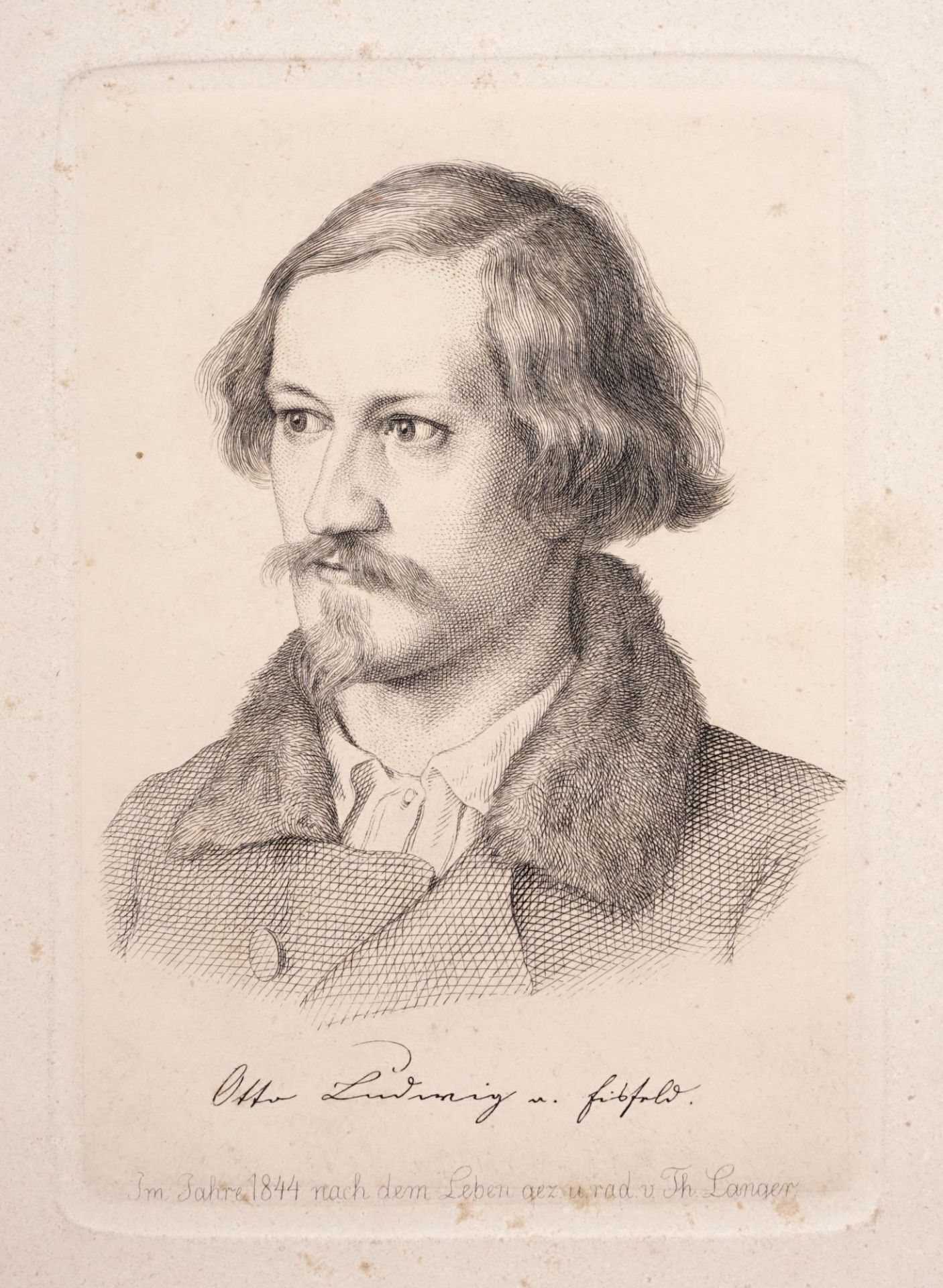 Leonhard Gey, Drei Porträts des Schriftstellers Otto Ludwig. Mitte 19. Jh. - Bild 2 aus 3