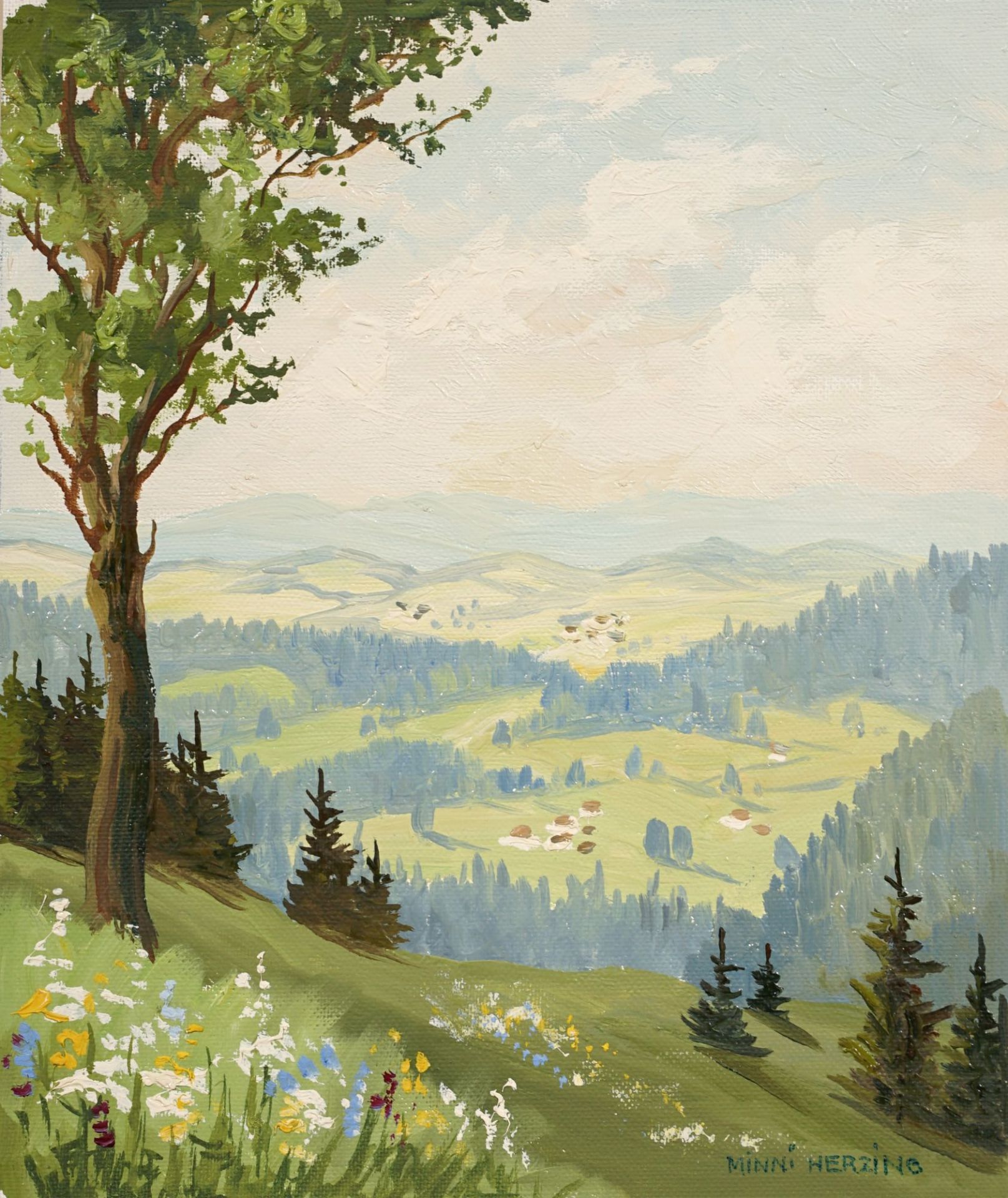 Minni (Hermine) Herzing "bei Baierfeld im Erzgebirge" / "Abend bei Wolkenstein, Erzgebirge" / "...