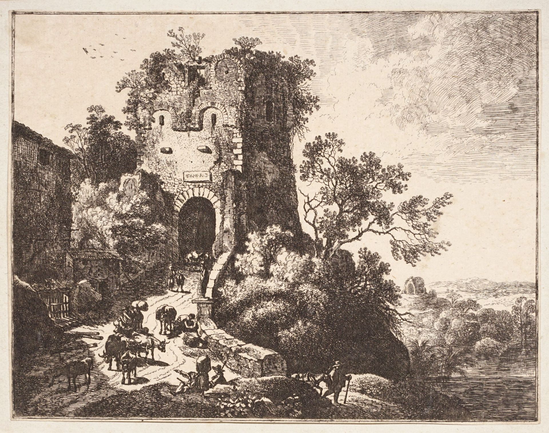 Johann Christian Klengel, Weite Landschaft mit Viehherde / Landschaft mit Burgruine. 1775/1776.