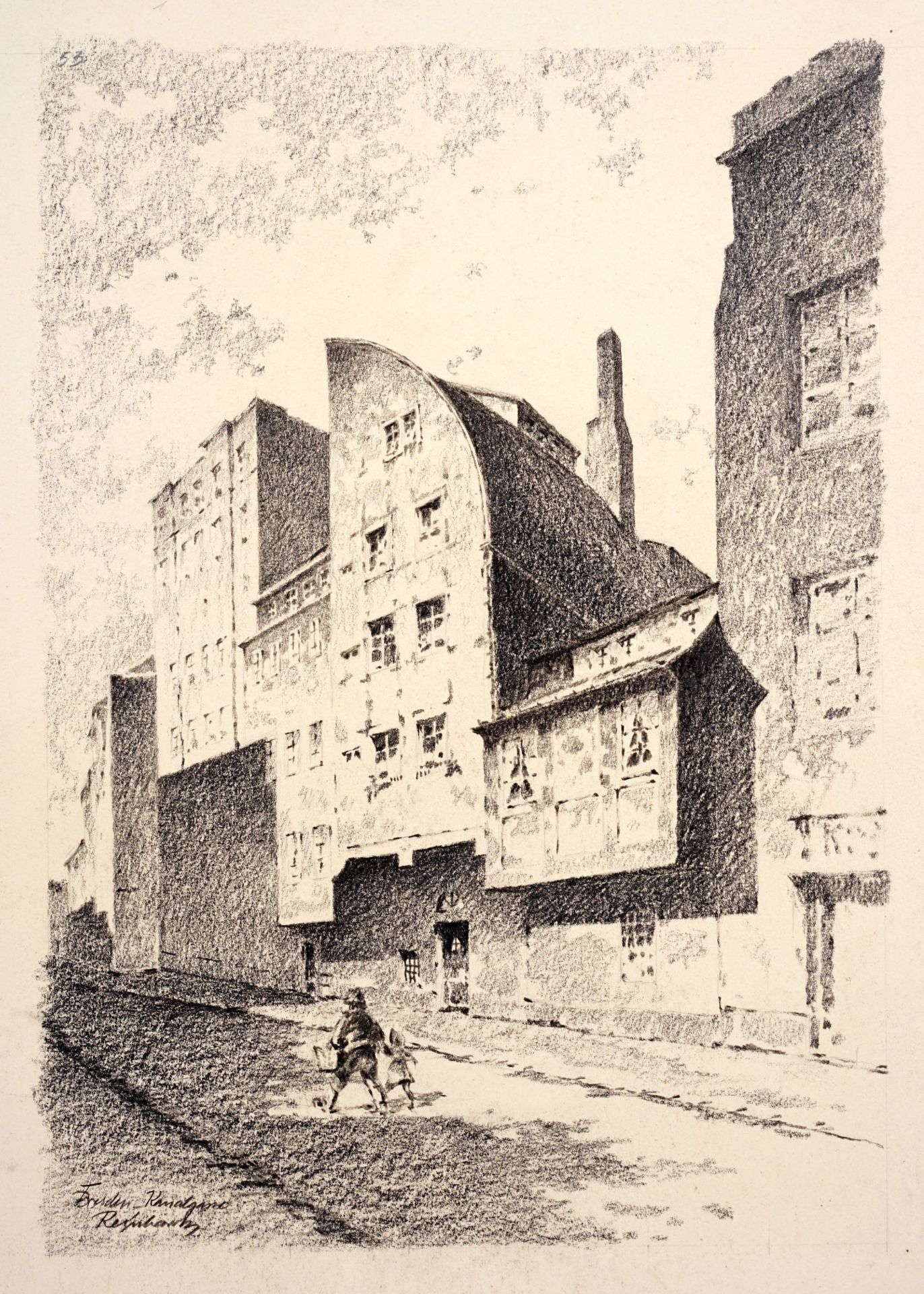Otto Reinhardt "Dresden Blockhaus-Gäßchen" / "Dresden – Kanalgasse". 1944 / um 1945. - Image 2 of 2