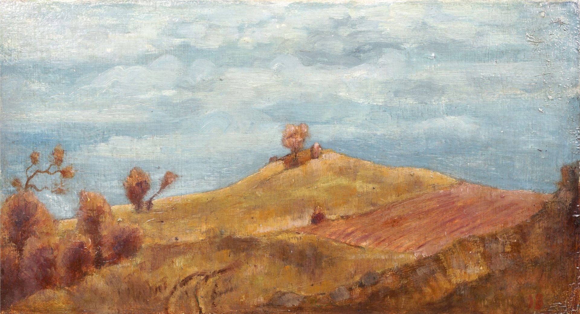 Siegfried Berndt, Oberlausitzer (?) Herbstlandschaft. 1920er/1930er Jahre.