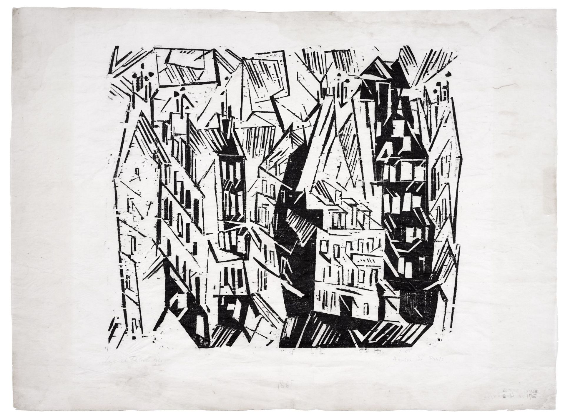 Lyonel Feininger "Houses in Paris" (Pariser Häuser). 1918.