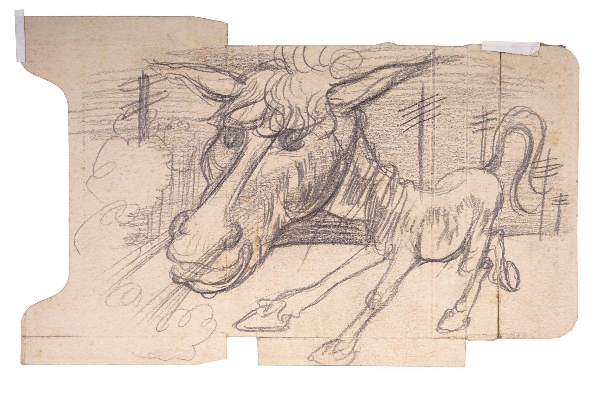 Hans Grundig, Schnaubendes Pferd. Um 1935.