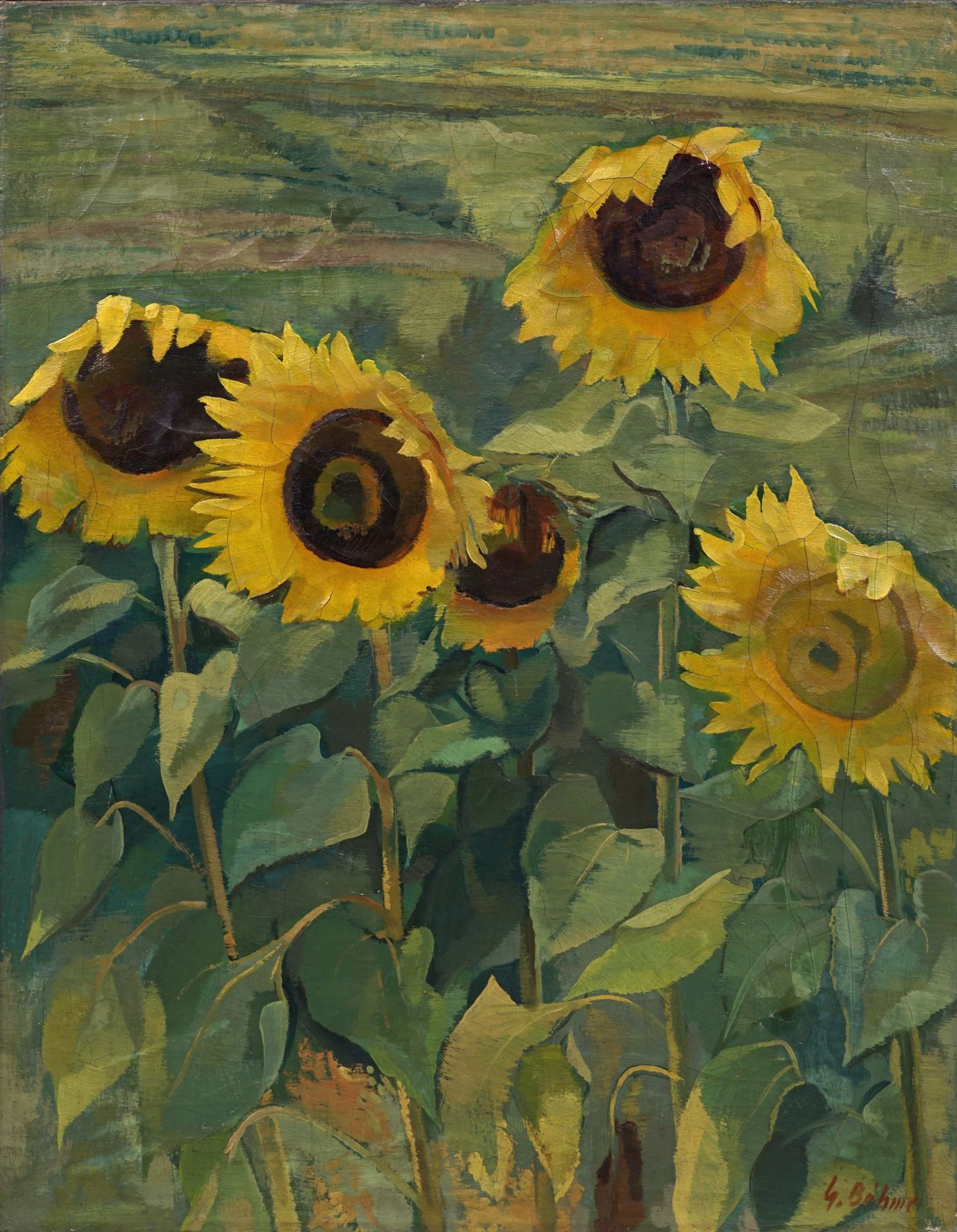 Gerd Böhme, Sonnenblumen. 1930er Jahre.