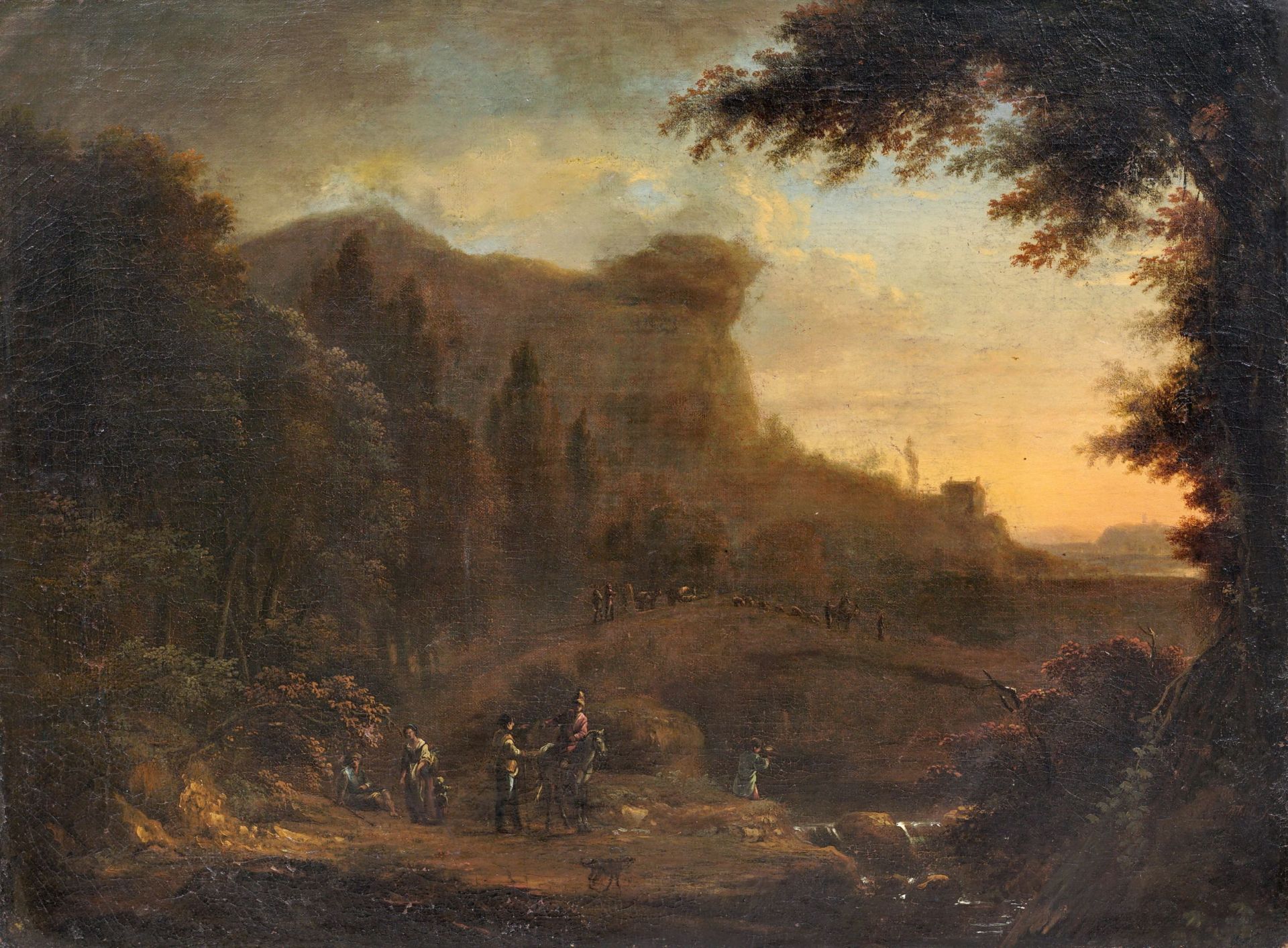 Johann Alexander Thiele, Felsige Landschaft mit Bachlauf. Um 1730.