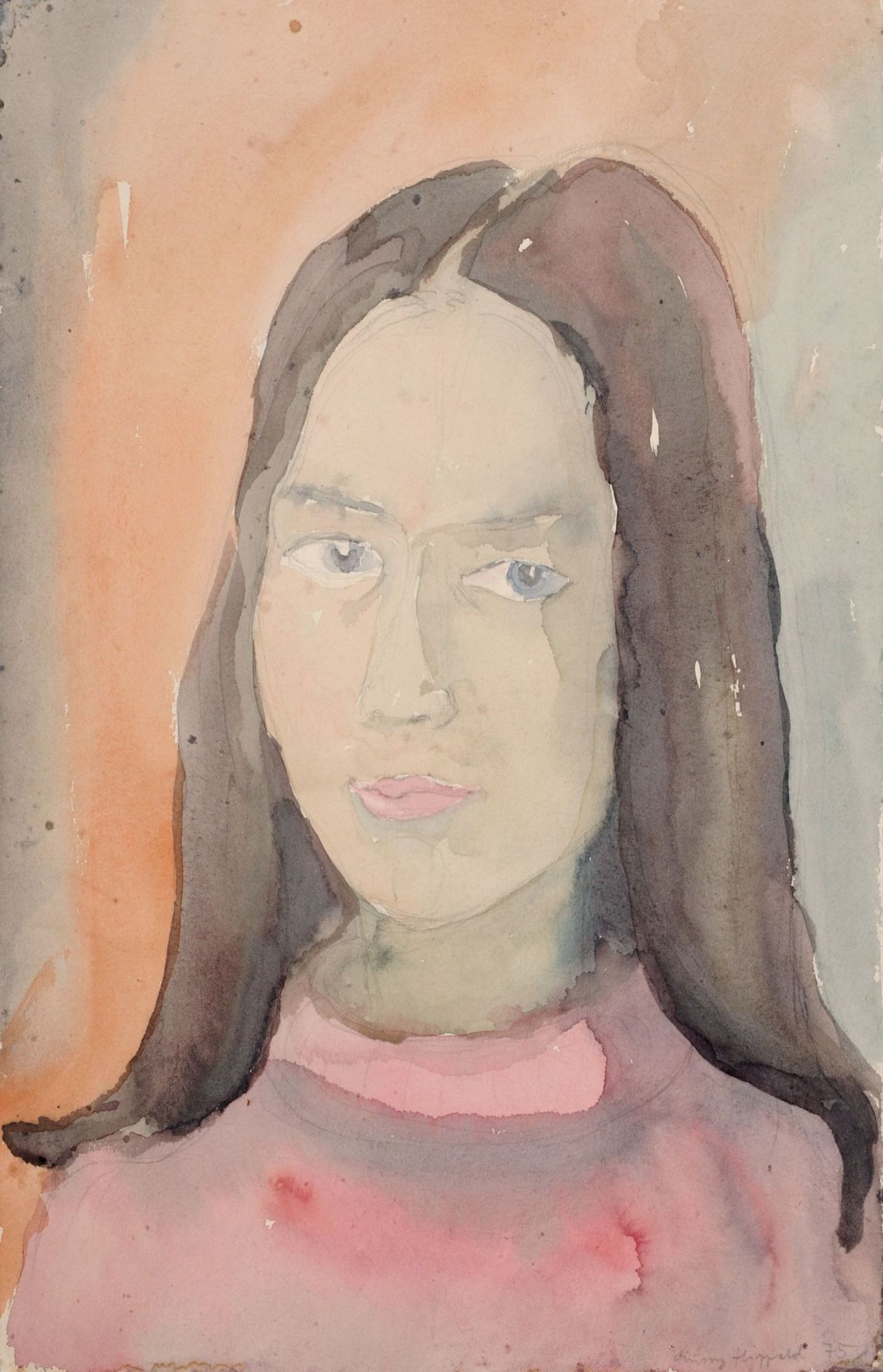 Gussy Hippold-Ahnert, Porträt einer jungen Frau. 1975.