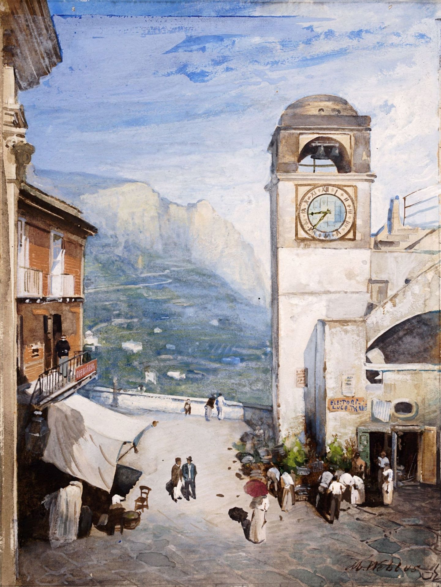 Martin Weblus, Sonntagmorgen auf Capri (Variante). Um 1905.
