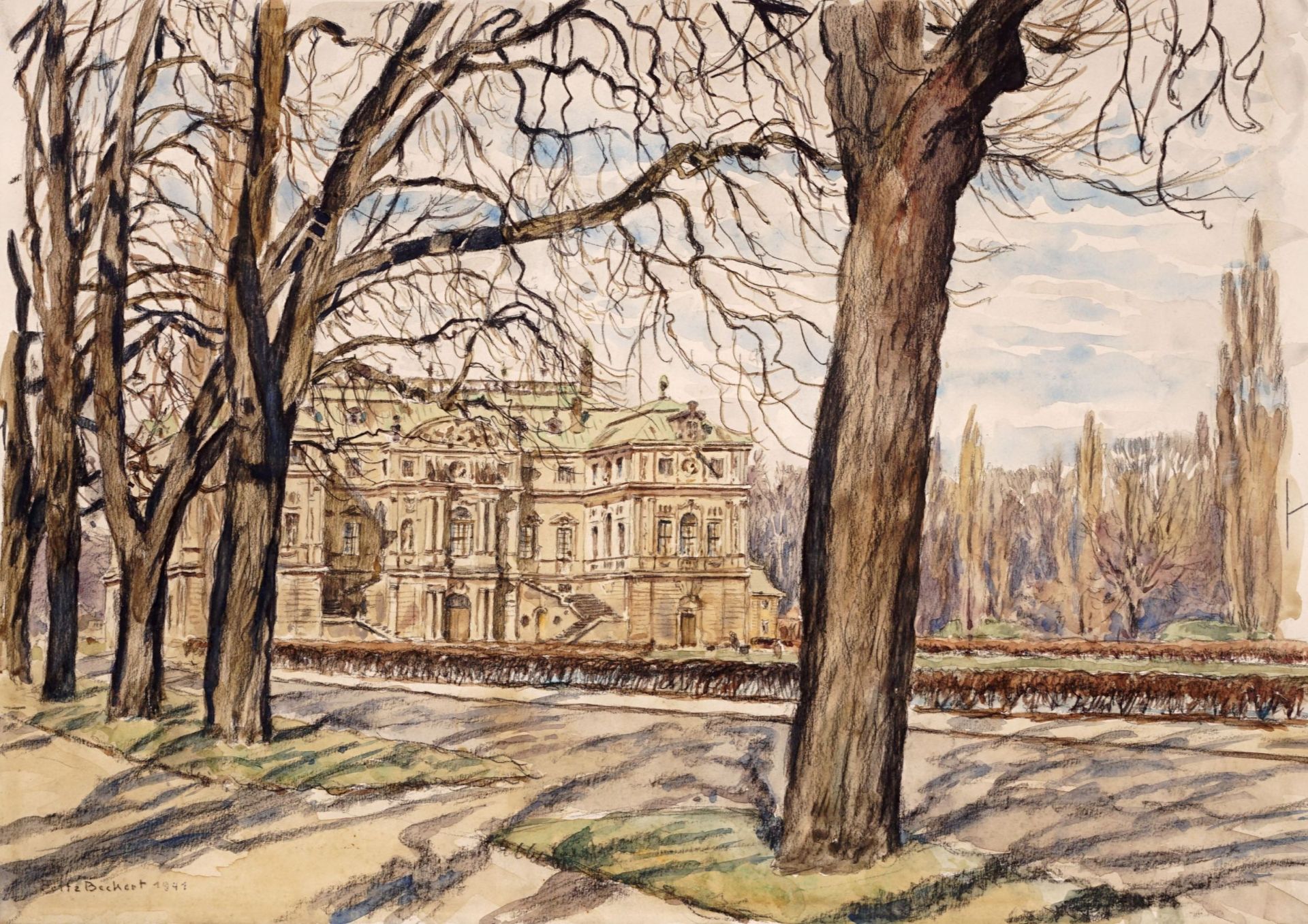 Fritz Beckert, Palais im Großen Garten. 1941.