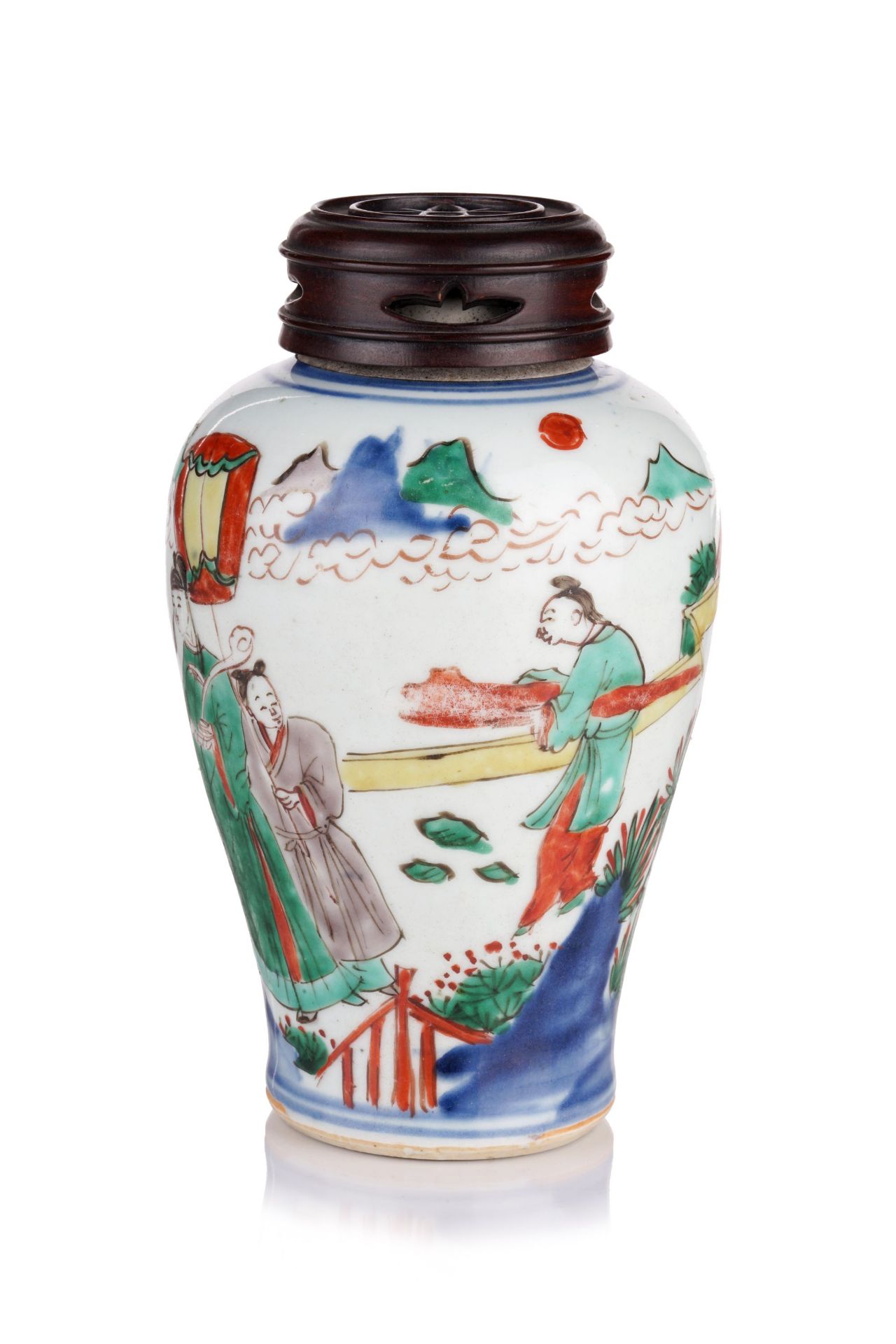 Wucai Deckelvase, Meiping. China. Qing Dynastie, wohl Shunzi-Periode, 1644– 1662.