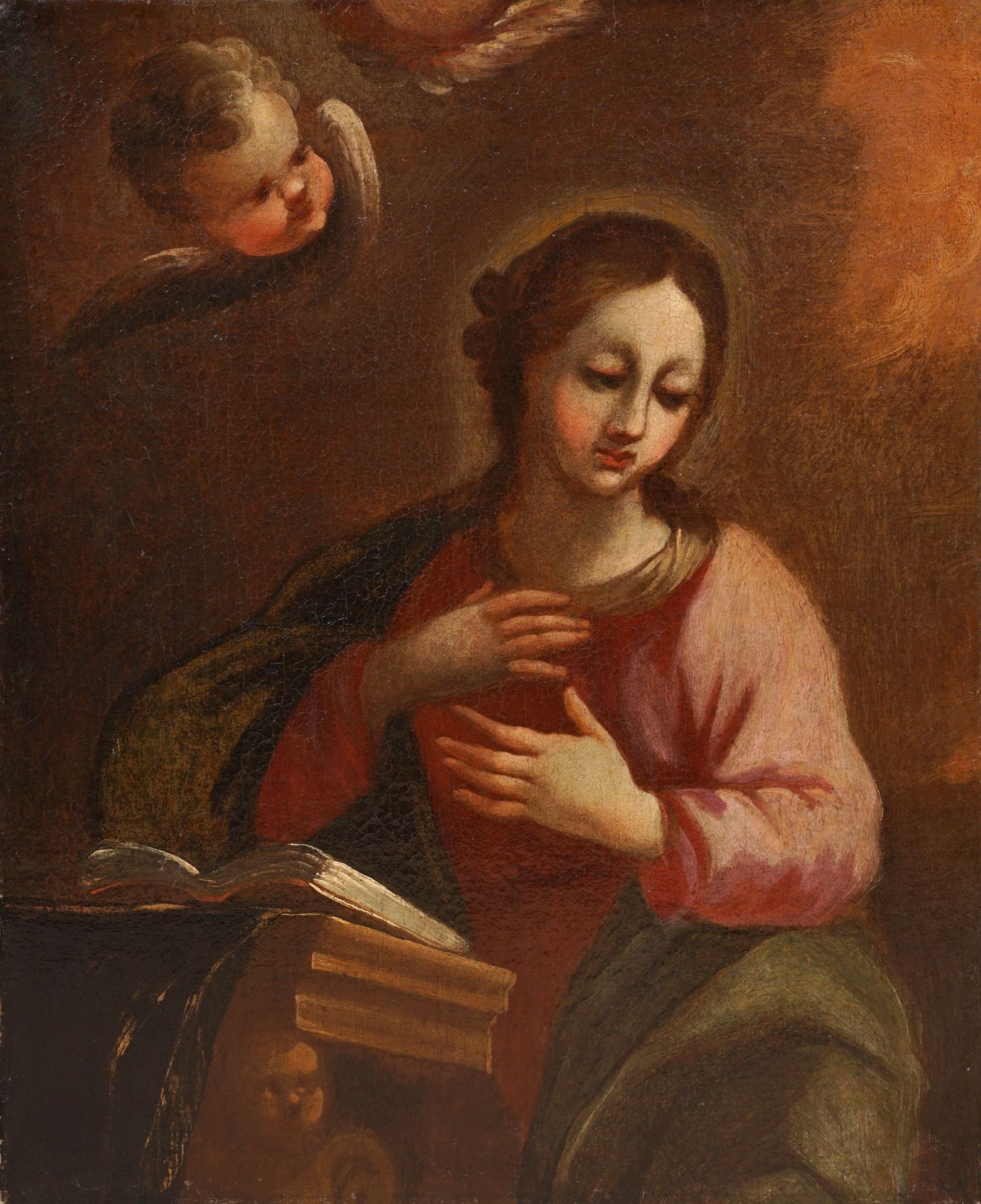 Spanischer Meister (in der Art von Bartolomé Esteban Murillo), Die Jungfrau Maria am Lesepult. ...