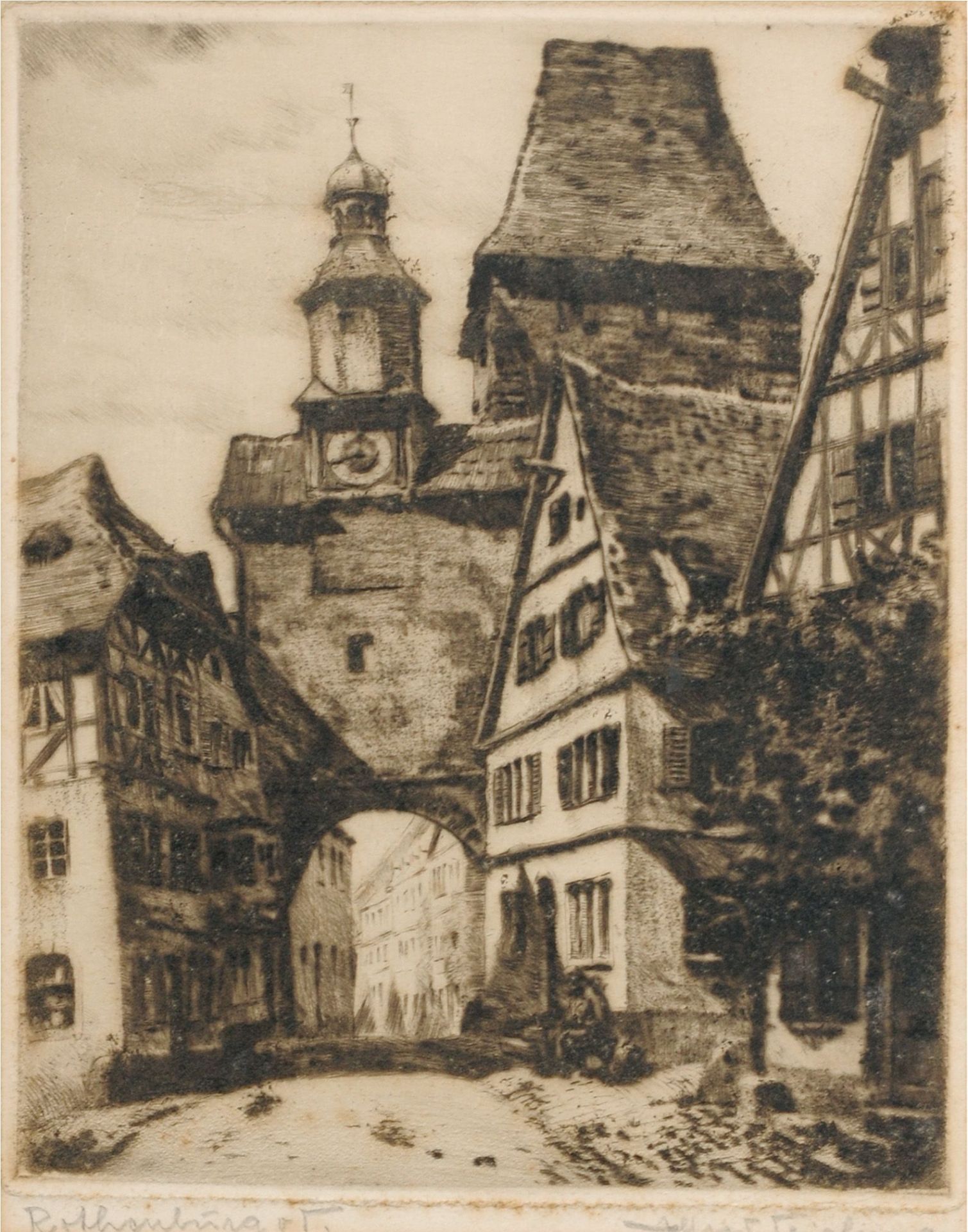 Alfred Teichmann "Rheinfelden im Winter" / "Rothenburg o.T.". 1971 / wohl 1930er Jahre. - Bild 2 aus 2