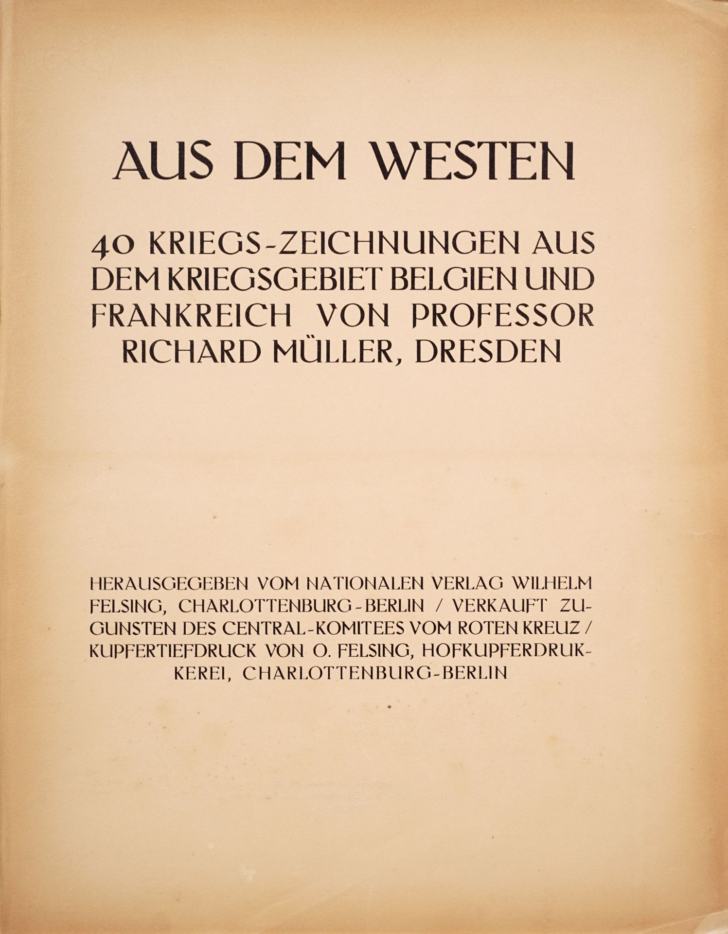 Richard Müller "Aus dem Westen. 40 Kriegs-Zeichnungen aus dem Kriegsgebiet Belgien und Frankrei... - Image 3 of 9