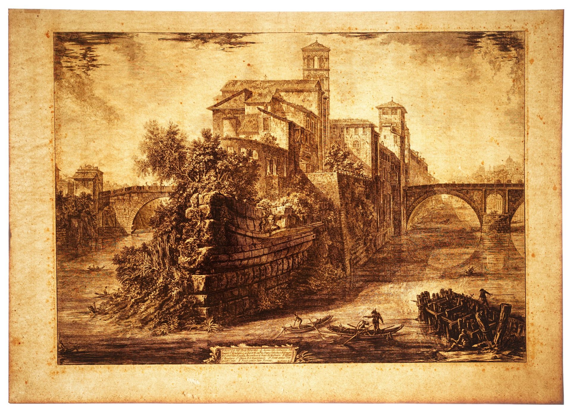 Giovanni Battista Piranesi "Veduta dell'Isola Tiberina". 1775. - Bild 5 aus 6