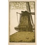 Carl Theodor Thiemann "Blick auf Dordrecht" / "Windmühle". Wohl um 1906/1916.