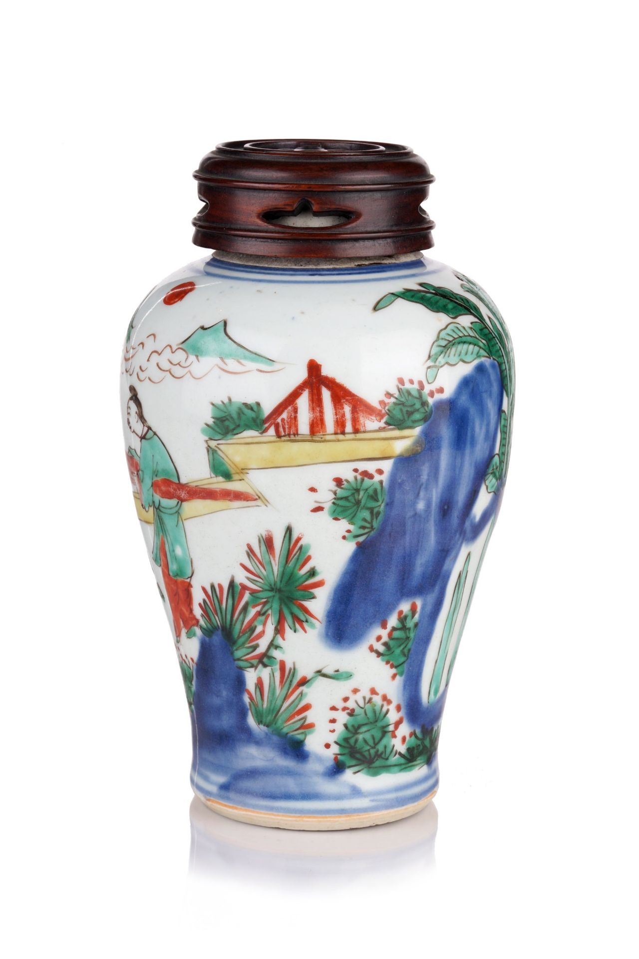 Wucai Deckelvase, Meiping. China. Qing Dynastie, wohl Shunzi-Periode, 1644– 1662. - Bild 2 aus 8