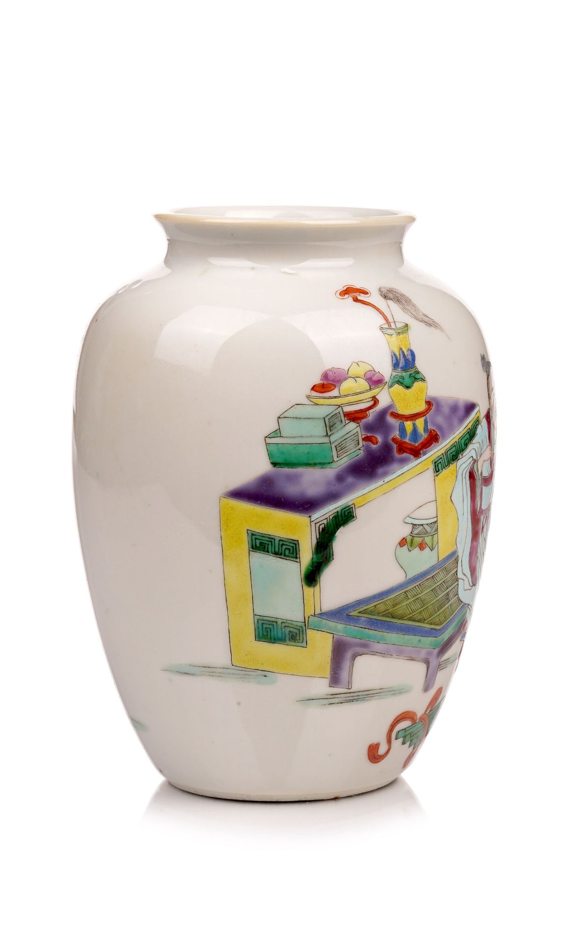 Balustervase im Wucai-Stil. China. Qing-Dynastie, wohl spätes 19. / frühes 20. Jh. - Image 3 of 3