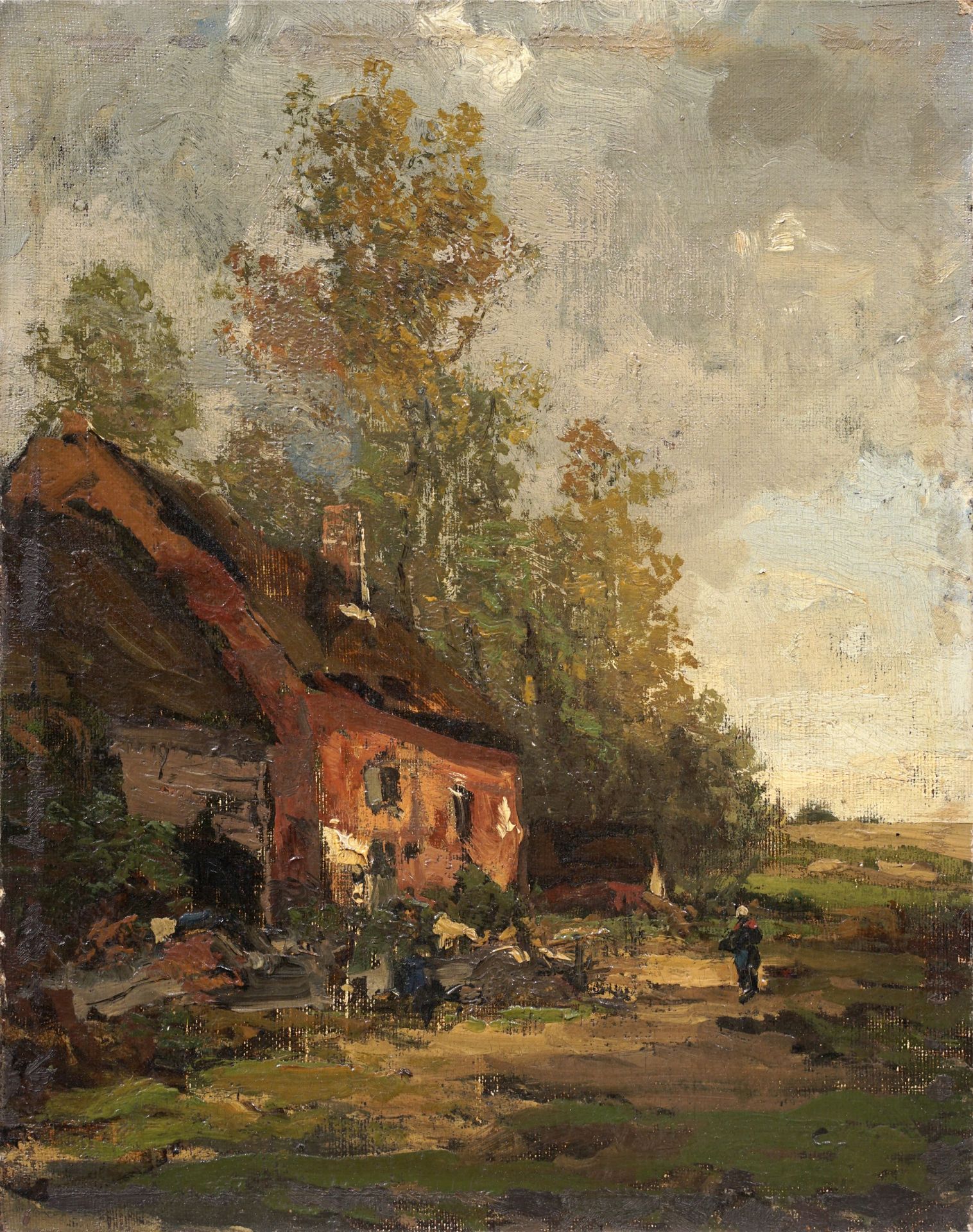 Georg Oeder, Spätsommer am Dorfrand. Wohl späte 1880er Jahre.