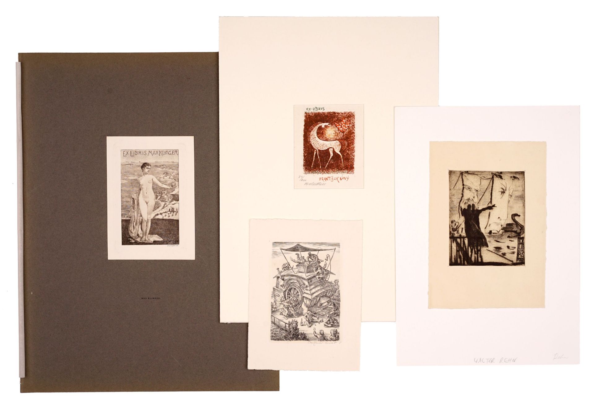 Verschiedene Künstler, Sammlung von ca. 250 Exlibris, Klein- und Gebrauchsgrafiken. Spätes 19./... - Bild 2 aus 2
