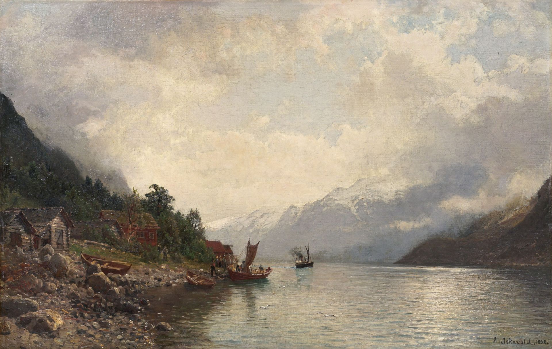 Anders Monsen Askevold "Der Geyerfjord" (Geirangerfjord). 1888.