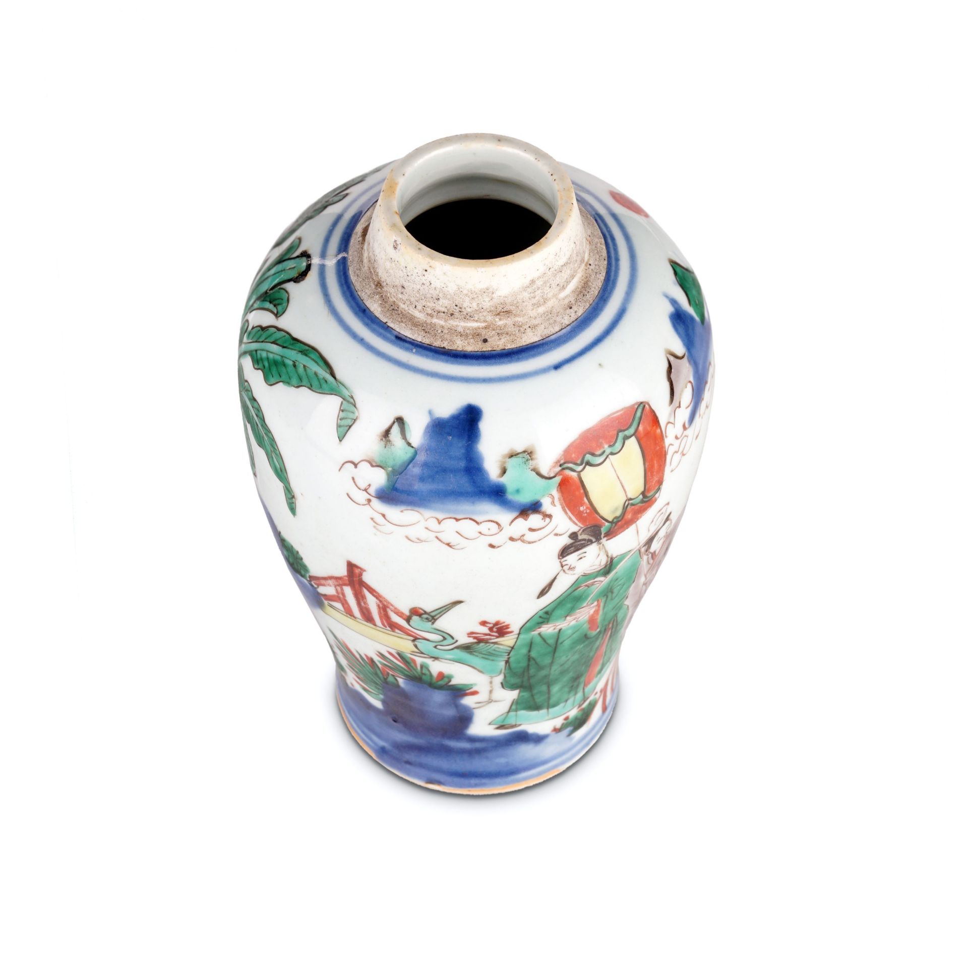 Wucai Deckelvase, Meiping. China. Qing Dynastie, wohl Shunzi-Periode, 1644– 1662. - Bild 6 aus 8