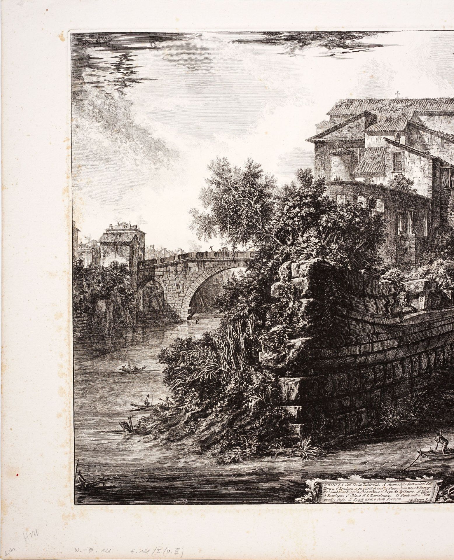 Giovanni Battista Piranesi "Veduta dell'Isola Tiberina". 1775. - Bild 4 aus 6