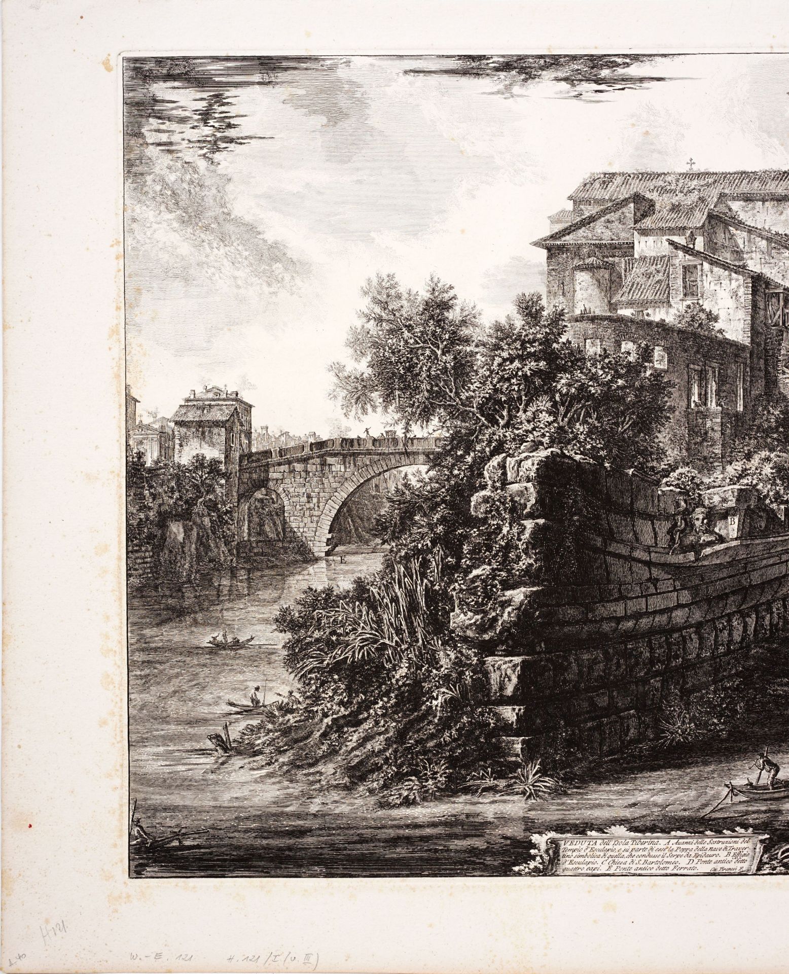 Giovanni Battista Piranesi "Veduta dell'Isola Tiberina". 1775. - Image 4 of 6