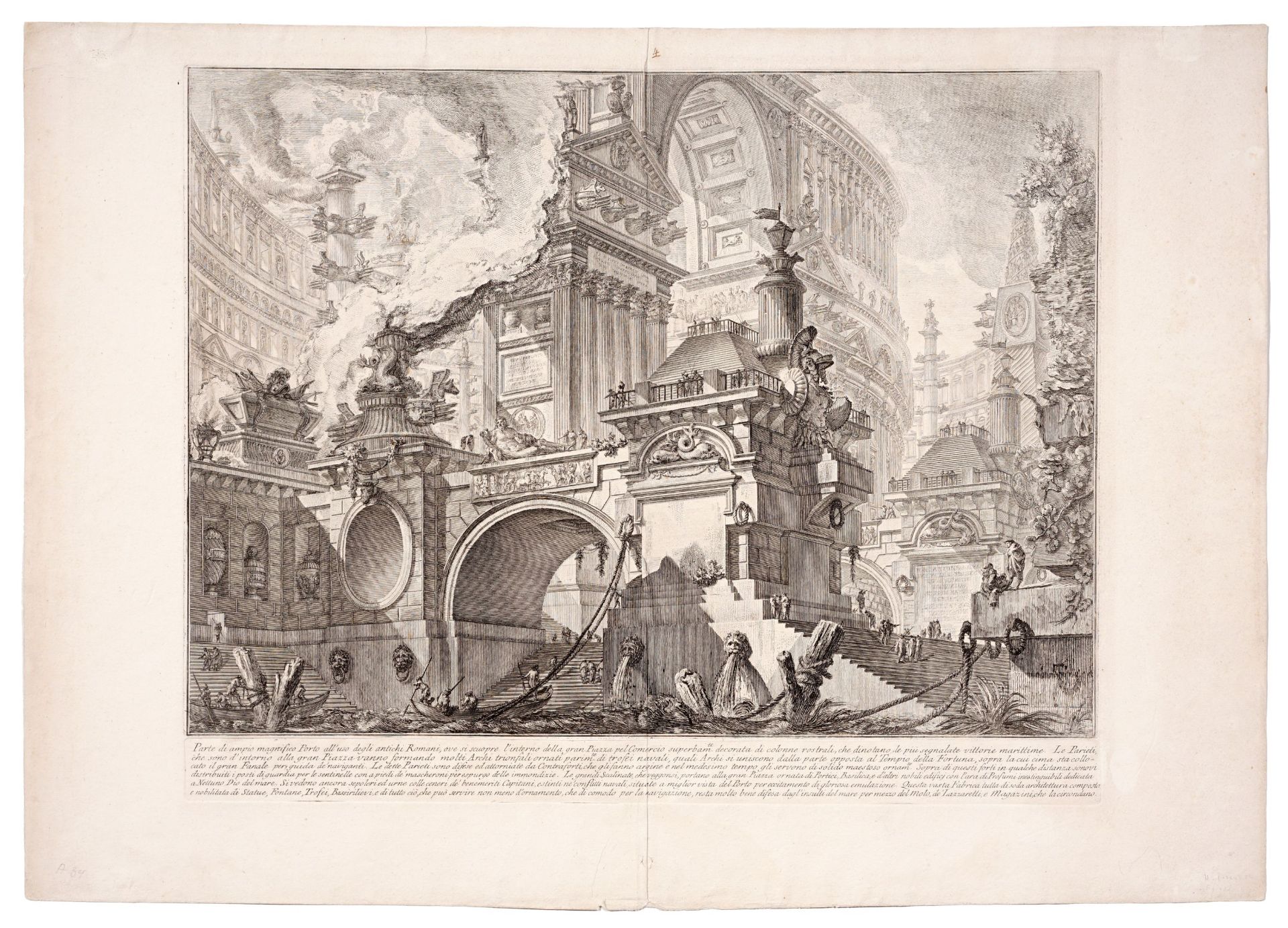 Giovanni Battista Piranesi "Parte di ampio magnifico Porto all'uso degli antichi Romani...". 17...