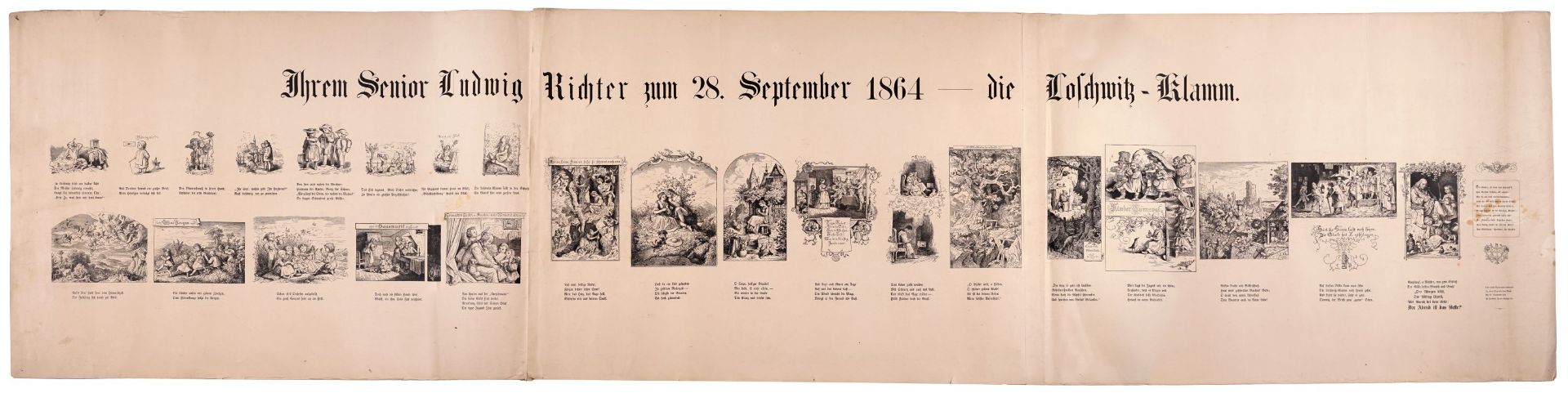 Adrian Ludwig Richter (nach Zeichnungen von) "Ihrem Senior Ludwig Richter zum 28. September 186...