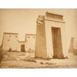 Félix Bonfils "1188 Ascension de la grande pyramide par un touriste" / "134 Karnak. Temple de R...