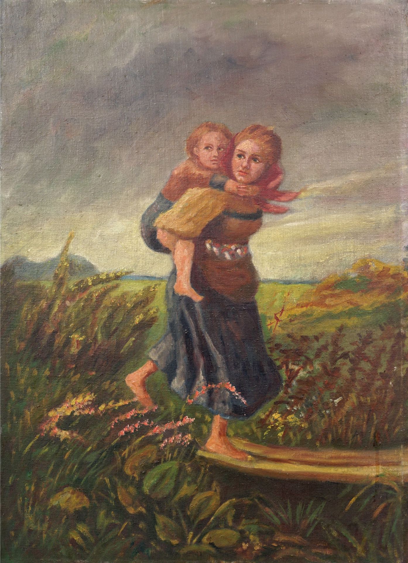 Otto Schubert (zugeschr.), Flucht vor dem Gewitter. Wohl 1922.