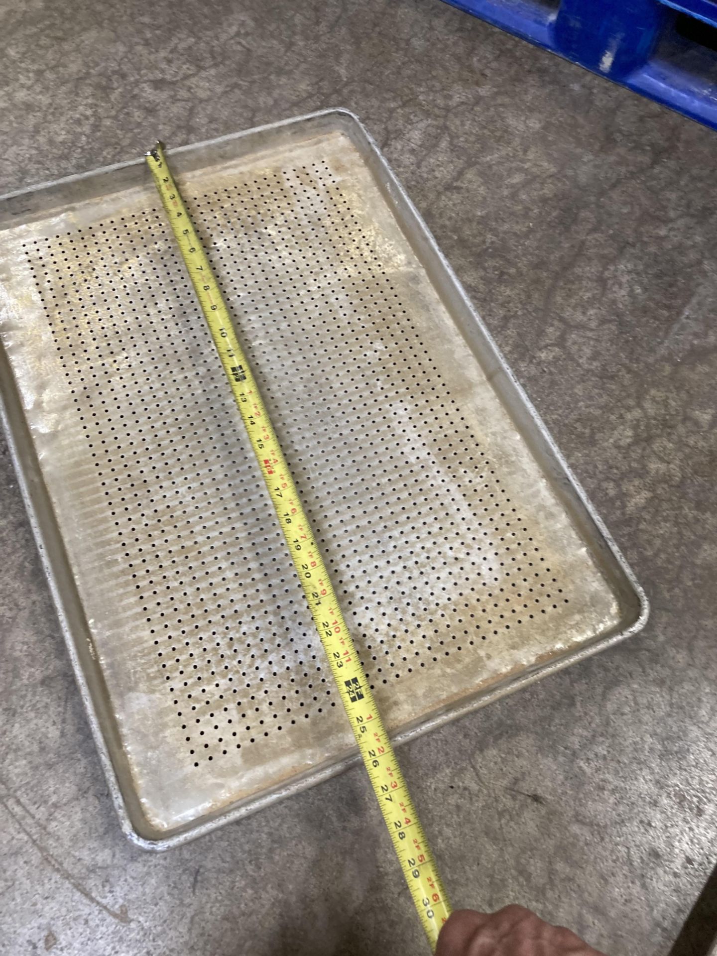 (LOT of approx 250) perforated hole sheet baking pan, 26 in x 18.5 in. ***RIGGING FEE of $75 - Image 2 of 2