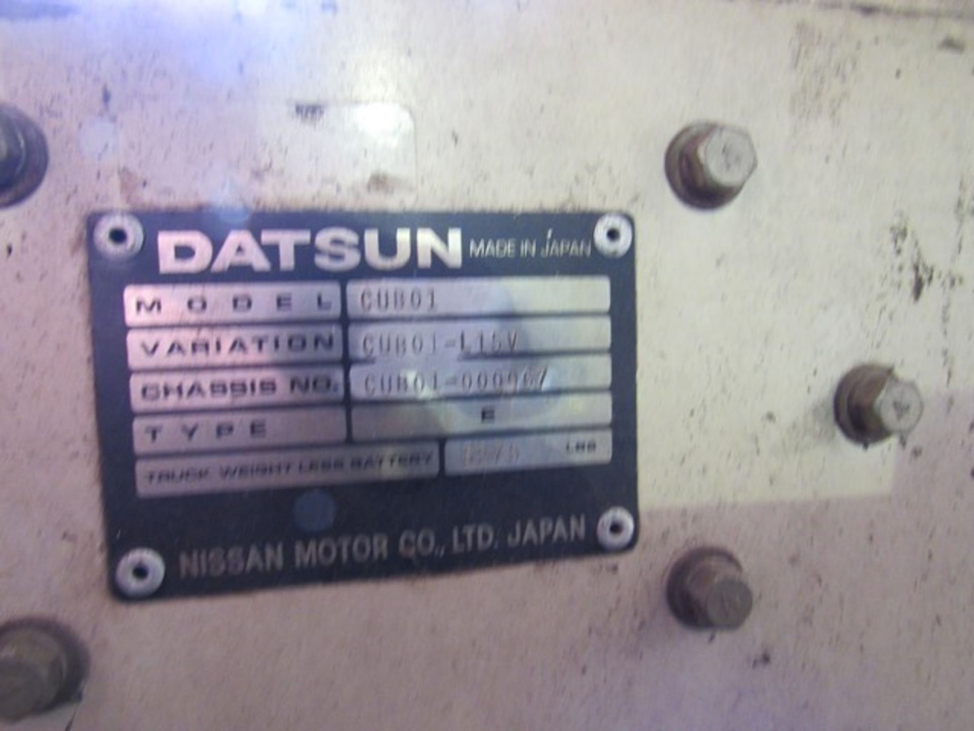 Datsun Forklift, Model #CUB01, Hours 1363, Rigging Fee: $100 - Image 7 of 7