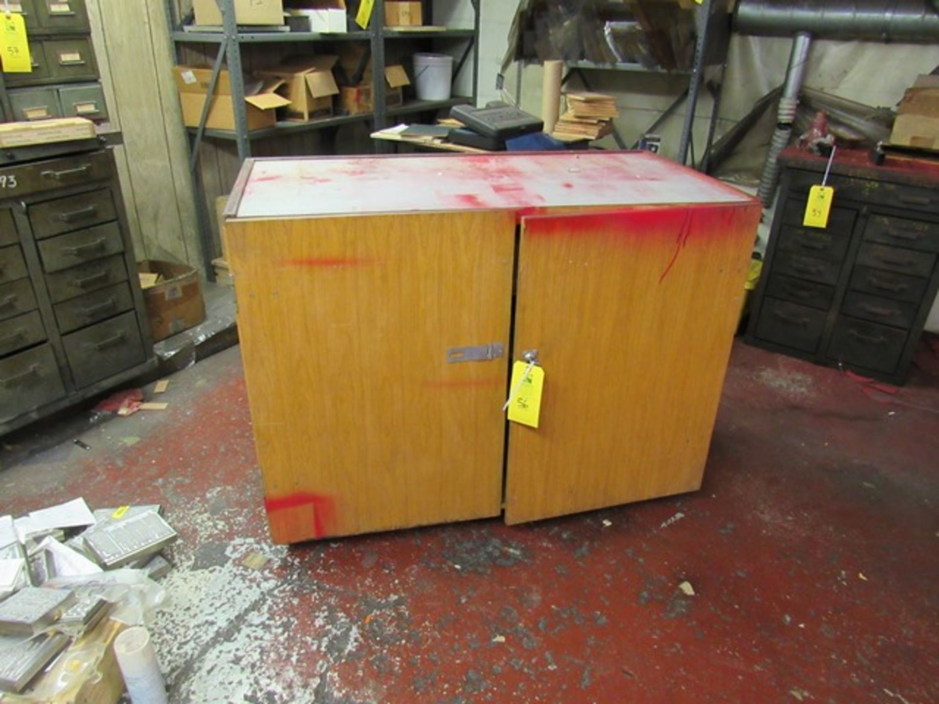 Wooden Wheeled Cabinet, Approx. 48in L x 25in. W, Rigging Fee: $50 - Image 2 of 3