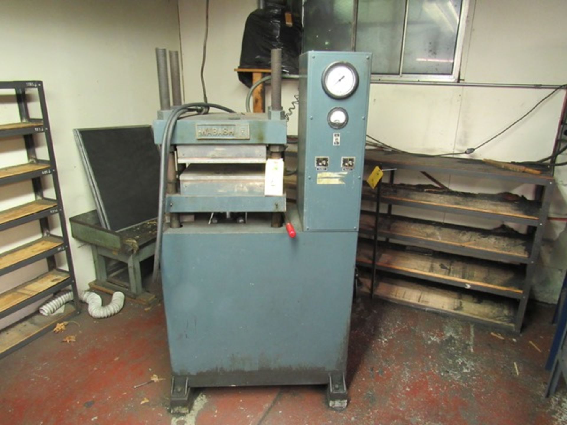 Wabash Hydraulic Press, Model #50-15-21, Volts 230, Hz 60, S/N #4933, Rigging Fee: $450