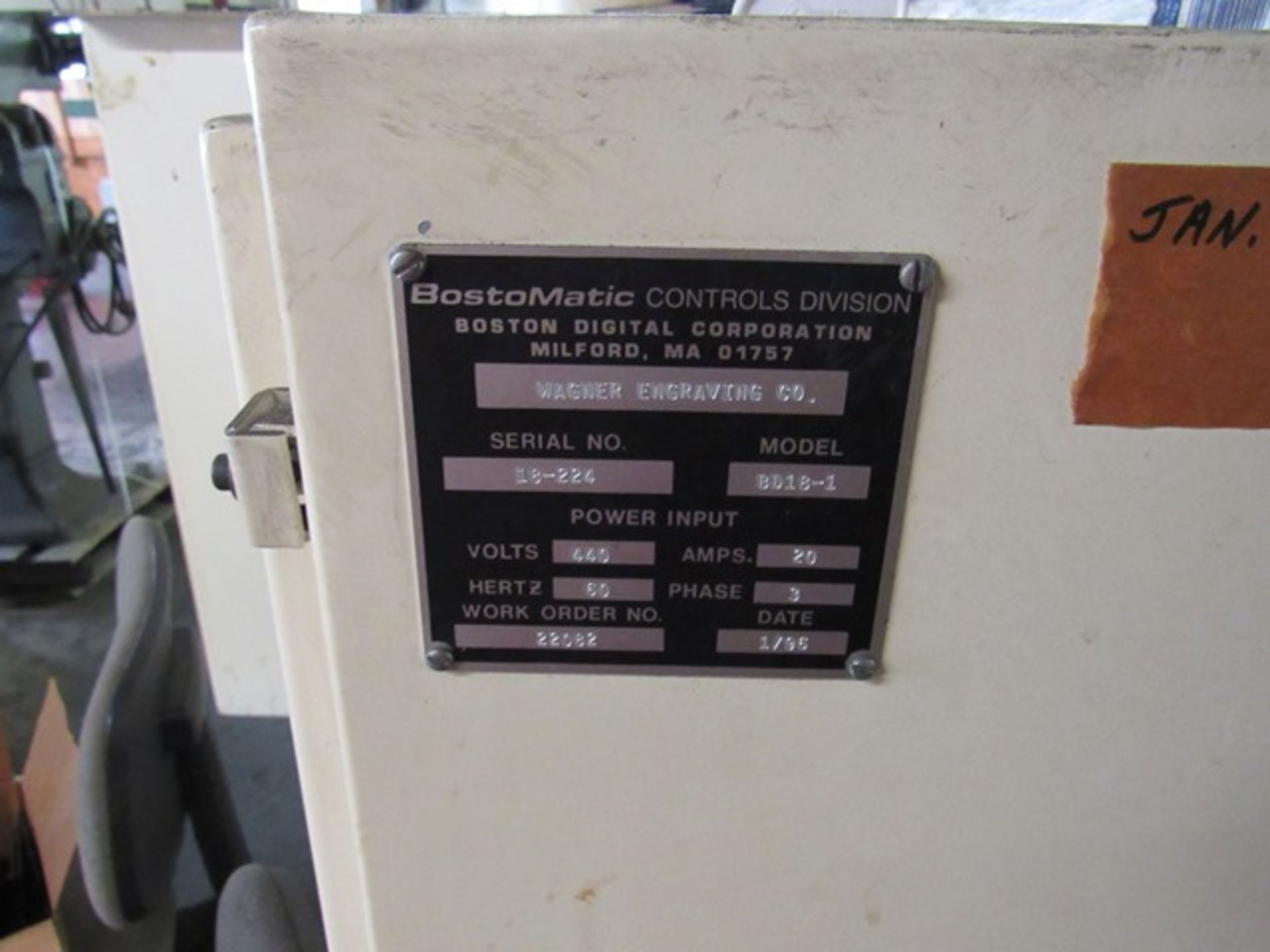 Boston Matic CNC Milling Machine, Model #BD18-1, S/N #18-224, Volts 440, Phase 3, Rigging Fee: $1300 - Image 7 of 11