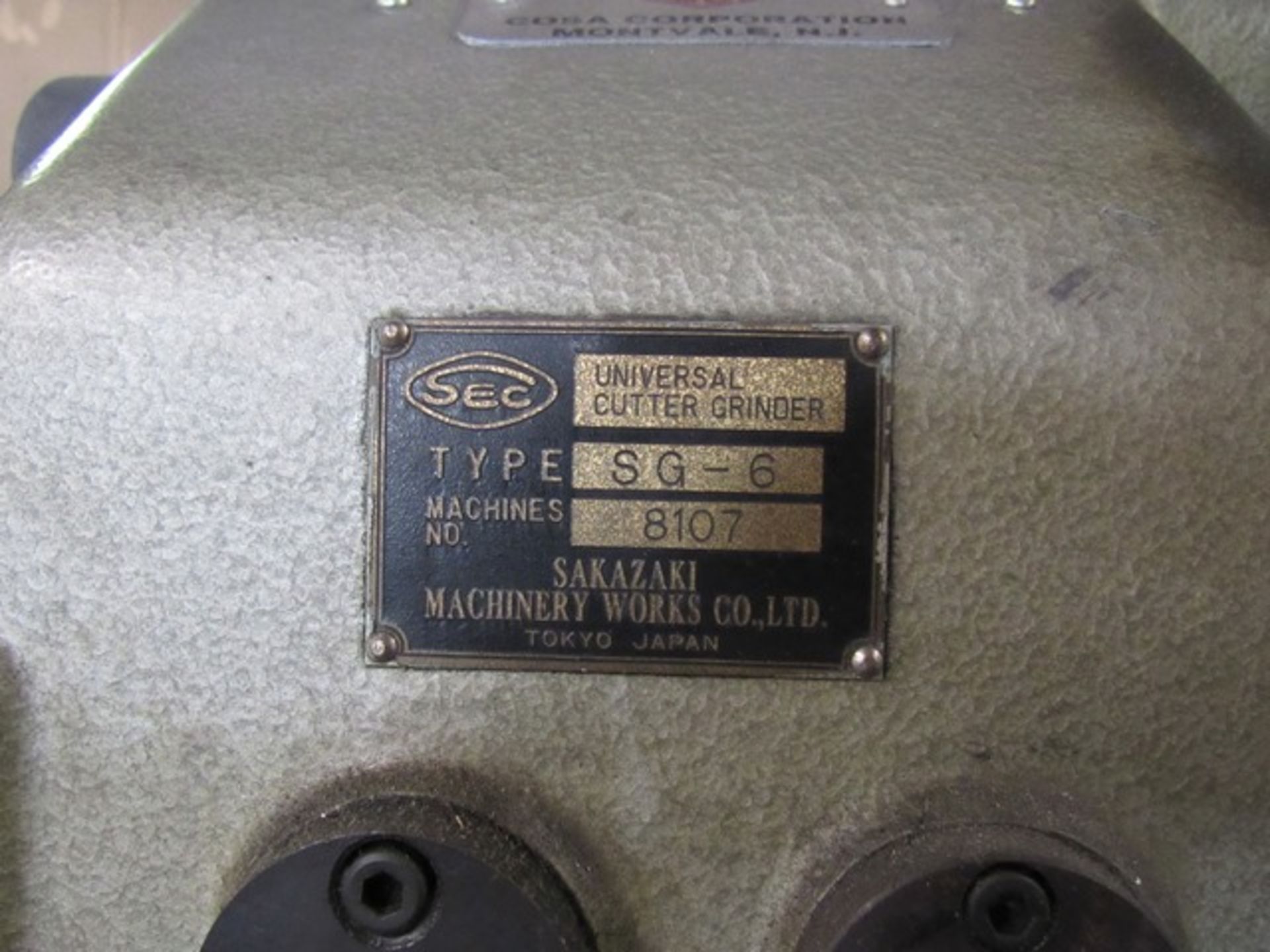 Sakazaki Universal Cutter Grinder, Model #SG-9, S/N #8107, Rigging Fee: $50 - Image 4 of 4