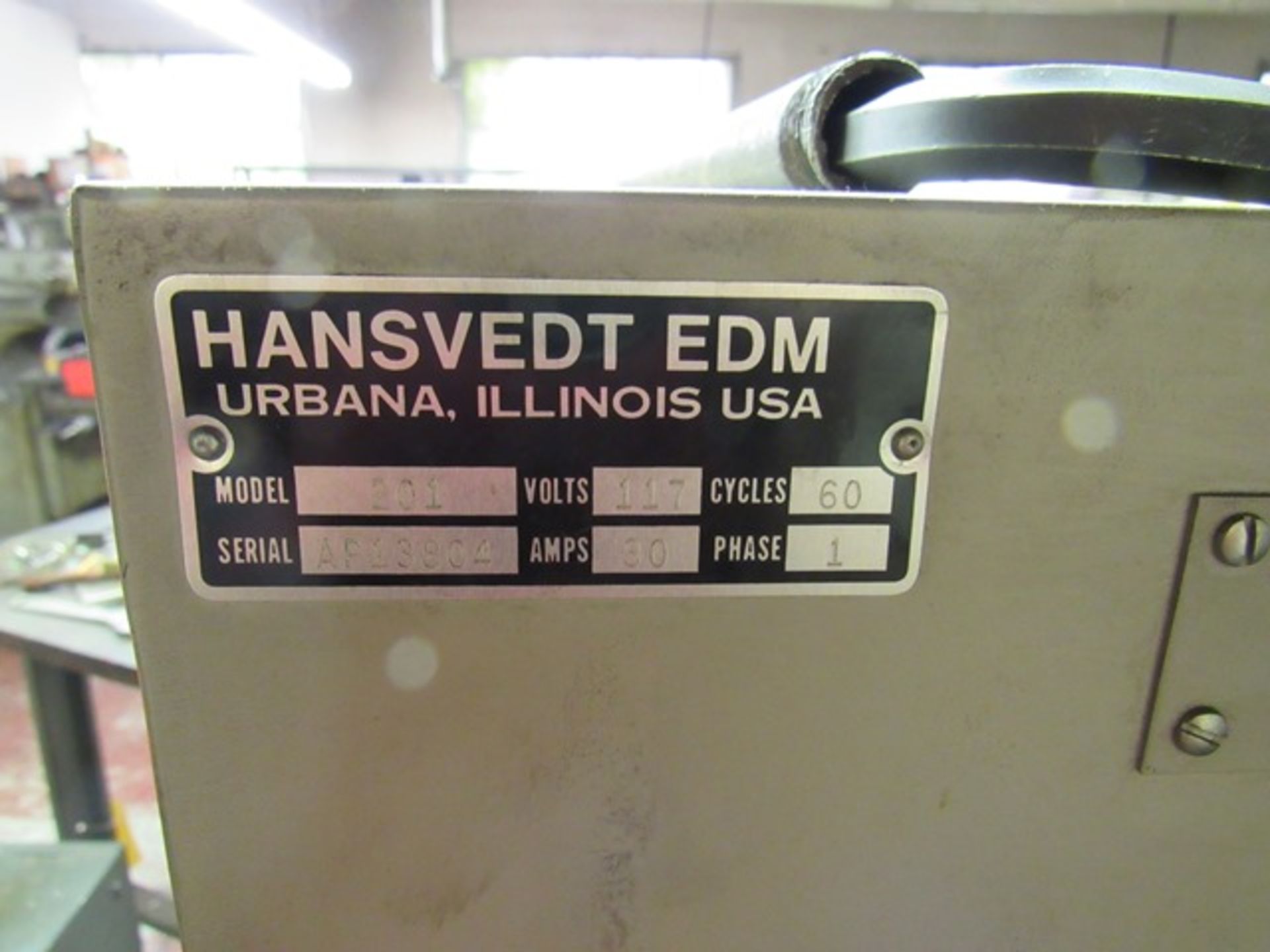 Hansvedt EDM Machine, Model #201, Volts 117, S/N #AP13804 & Pulse 201 Power, Rigging Fee: $550 - Image 5 of 6