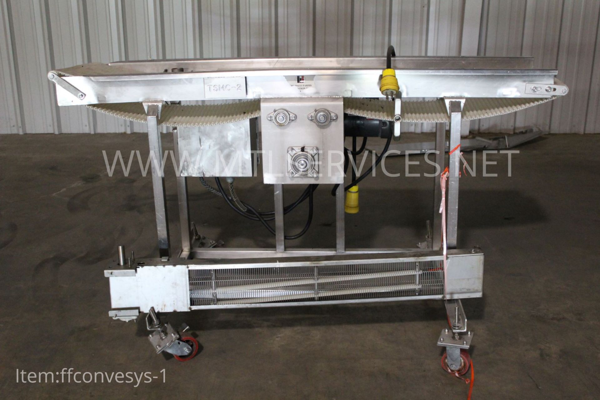 Conveyor System, 76" long x 12" wide, Electric Drive